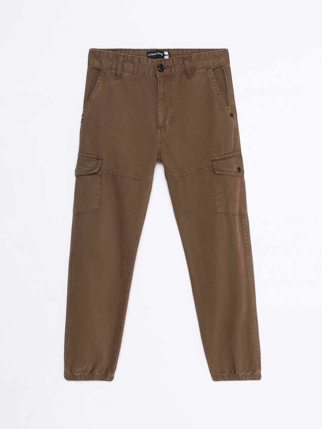 Urban Dog Kids-Boys Solid Mid-Rise Cargos Trousers