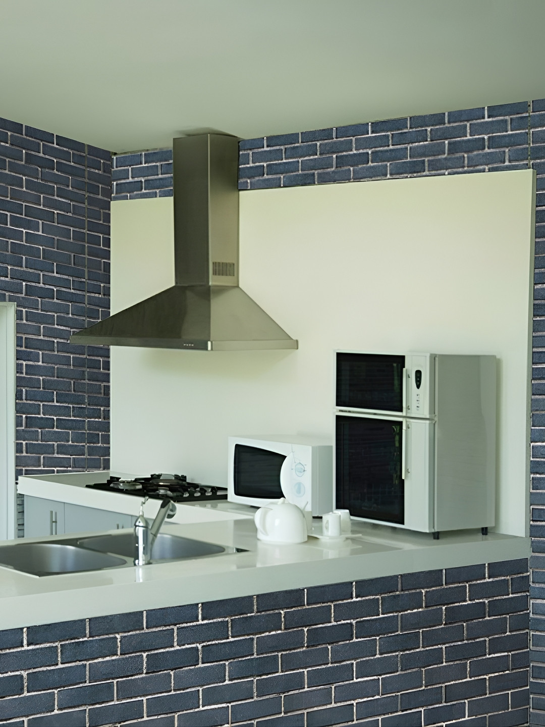 INDIAN ROYALS Grey Brick Design Peel & Stick Waterproof Self-Adhesive Wallpaper