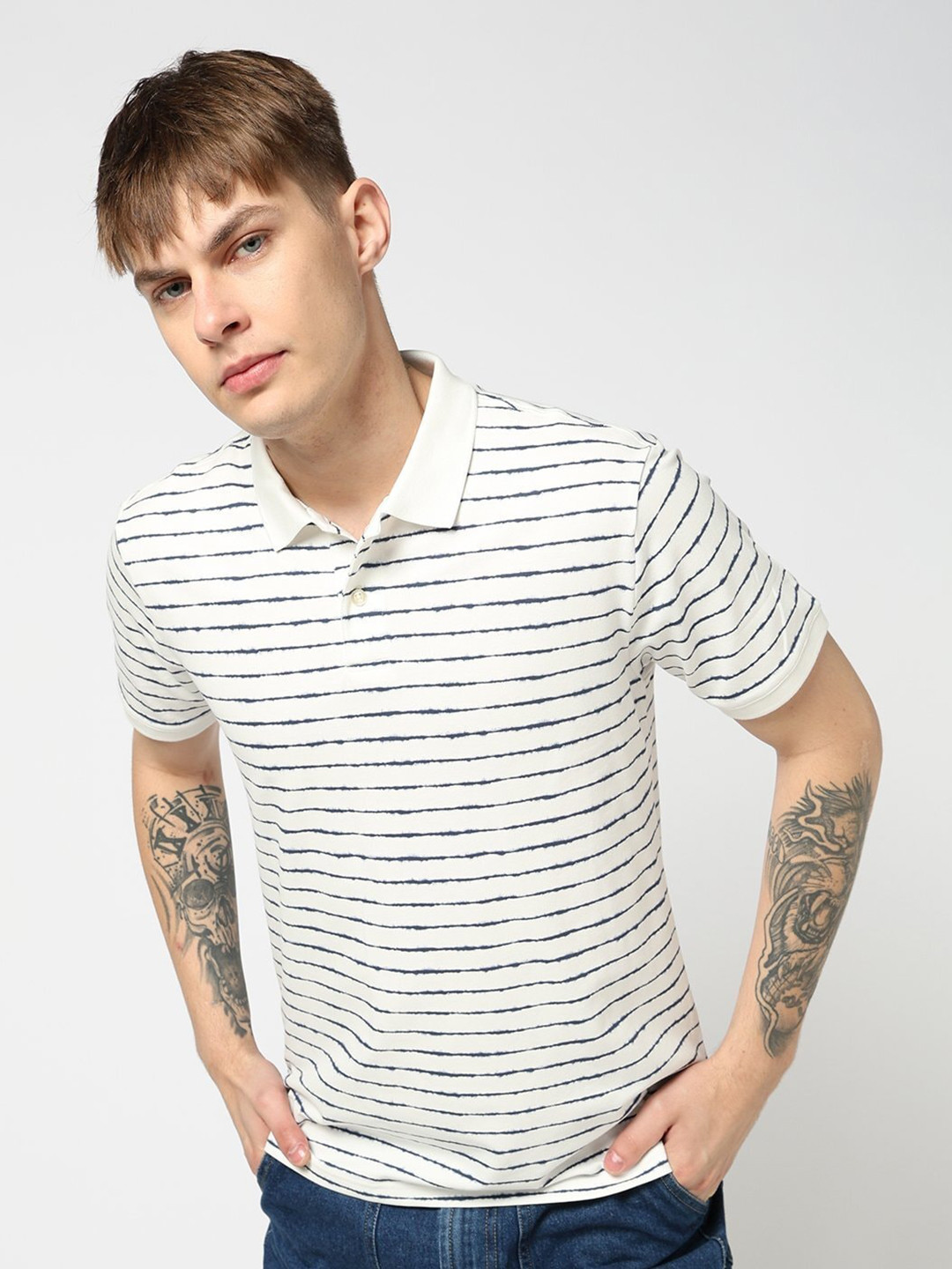 GAP Striped Polo Collar T-shirt