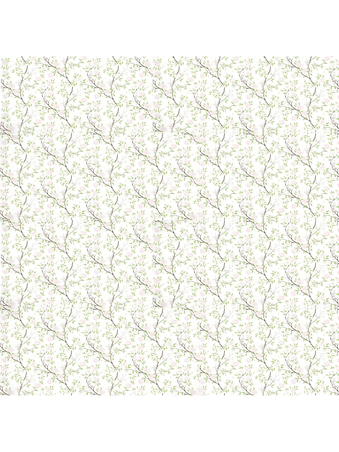 INDIAN ROYALS White & Green Flower Waterproof Self-Adhesive Wallpaper