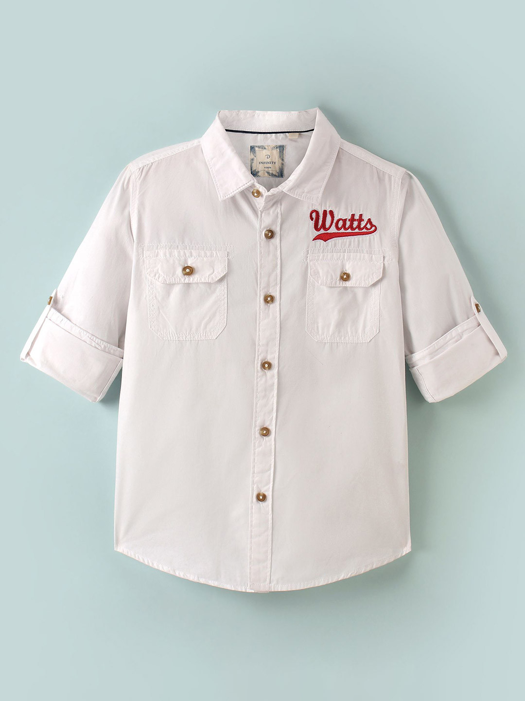 Infinity Boys Spread Collar Pure Cotton Shirt