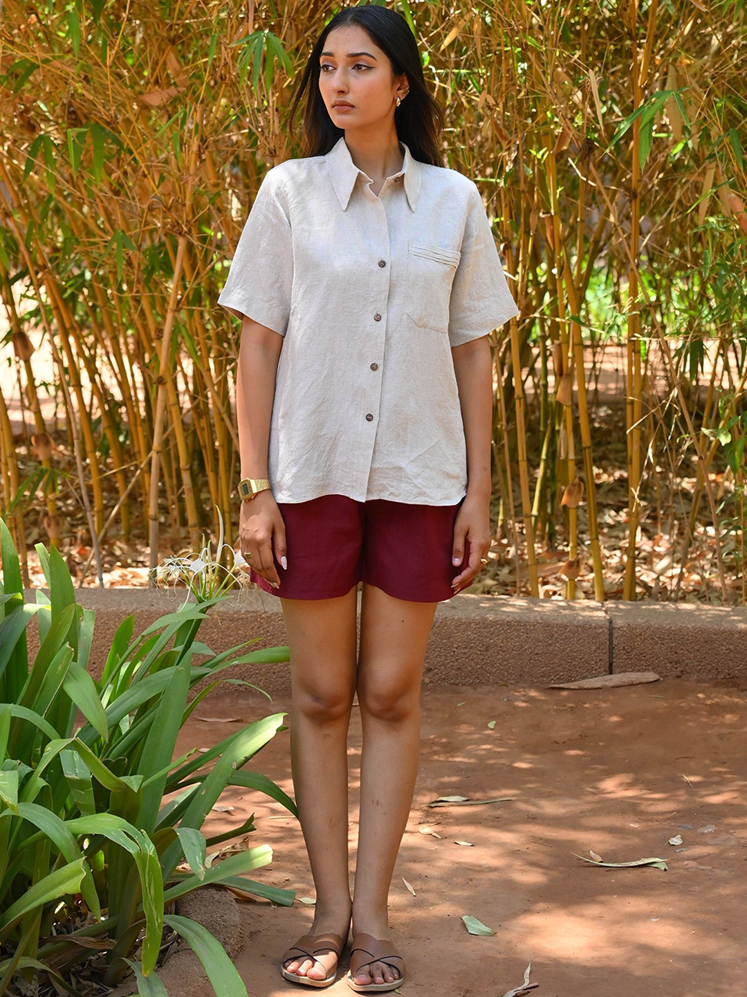 House of Harakh Shirt Collar Collar Shirt & Shorts Co-ords