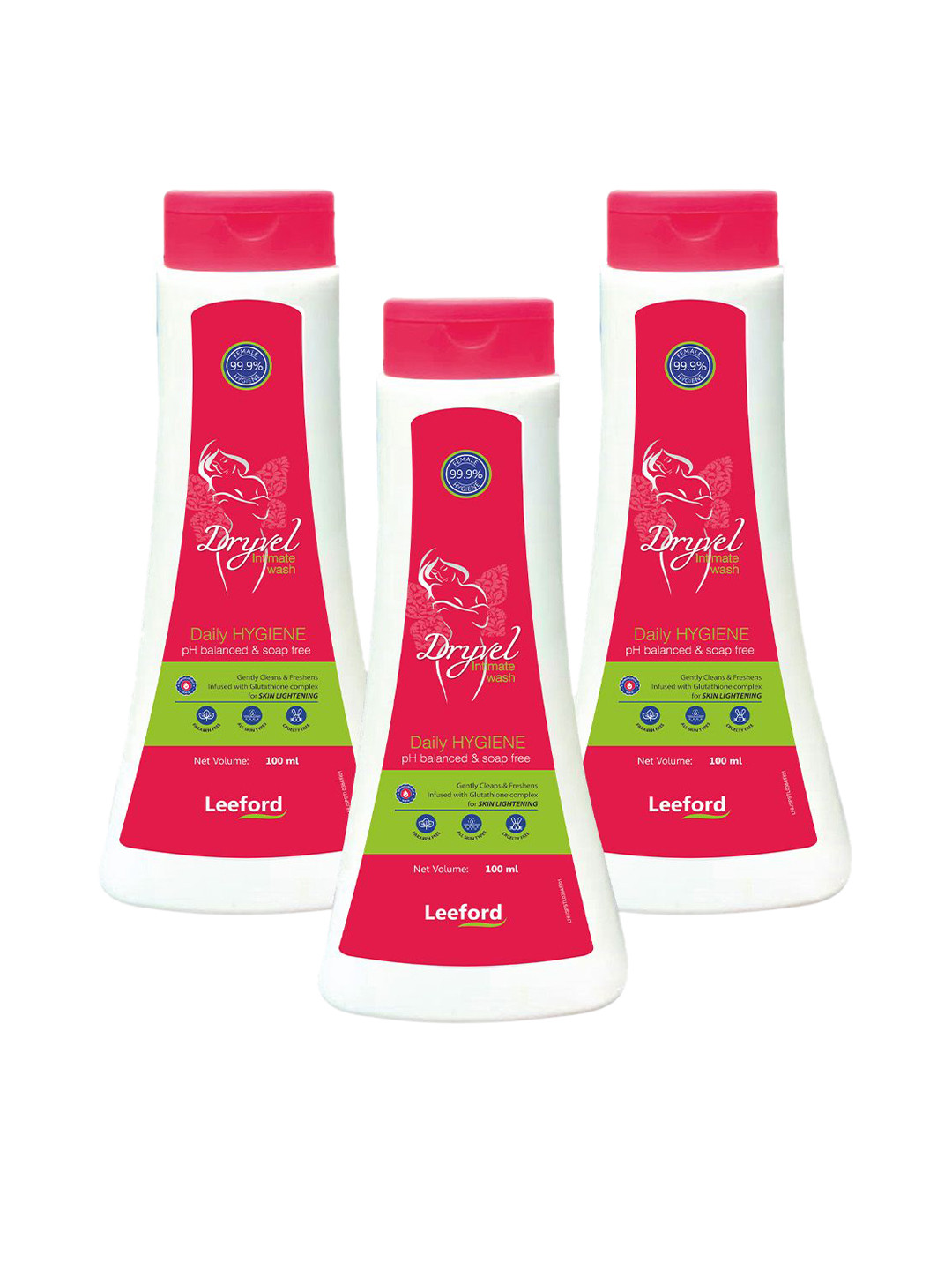 Dryvel Set Of 3 Daily Hygiene Intimate Wash- 100 ml Each