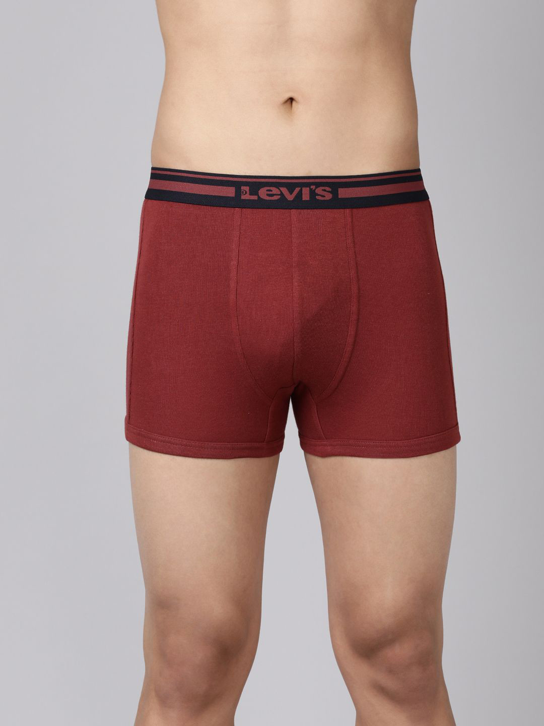 Levi's Men Solid Cotton Rib Ultrasoft Waistband Shorter Length Trunk