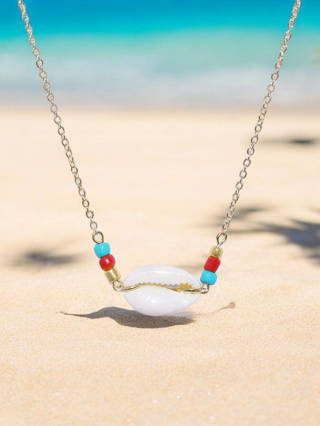 DressBerry Sea Shell Beaded Bohemian Minimal Choker Necklace