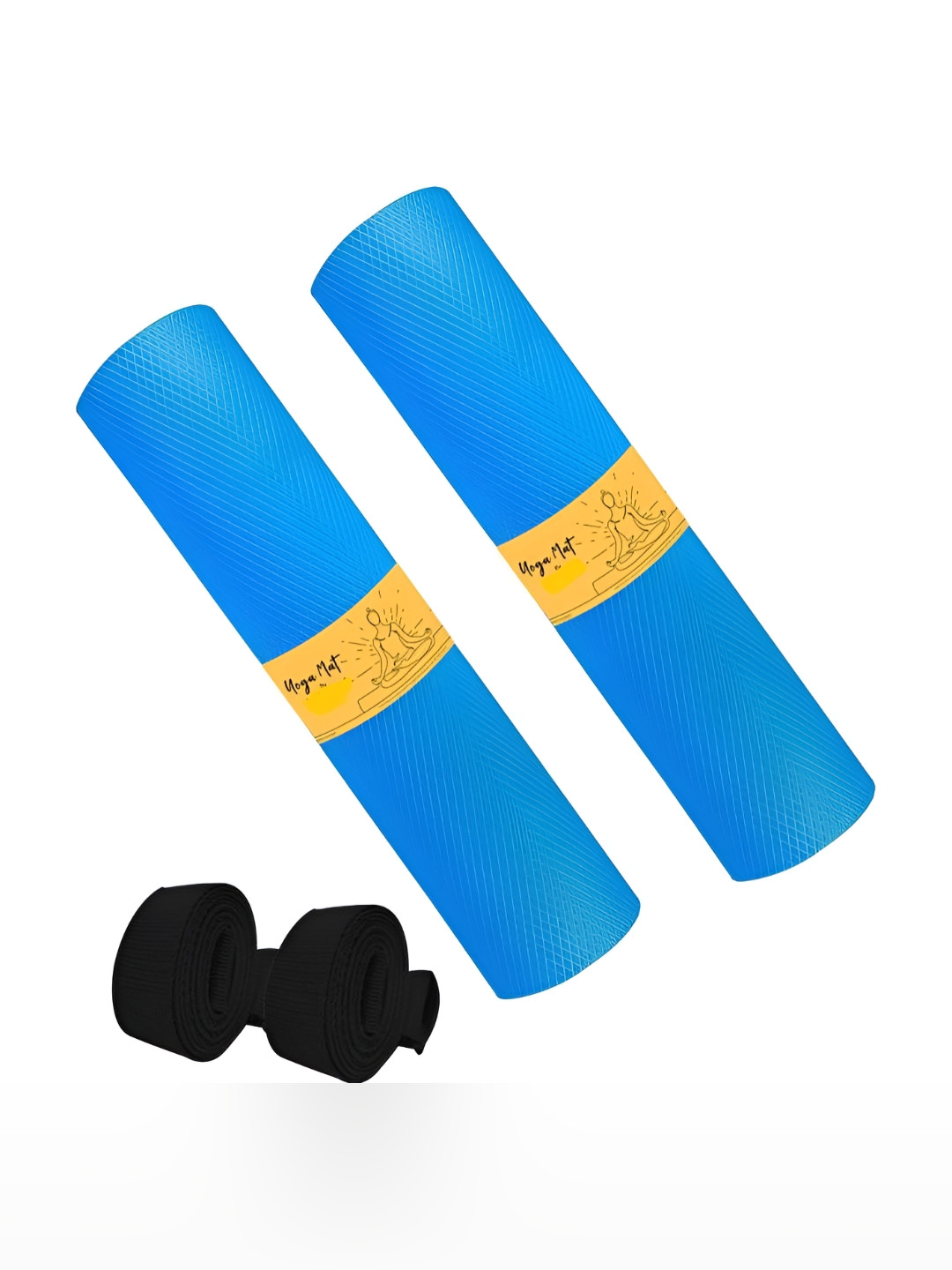 ADRENEX 2-Pcs Luxurious Anti Skid Sweat Absorbent Reversible Yoga Mat With Carry Strap
