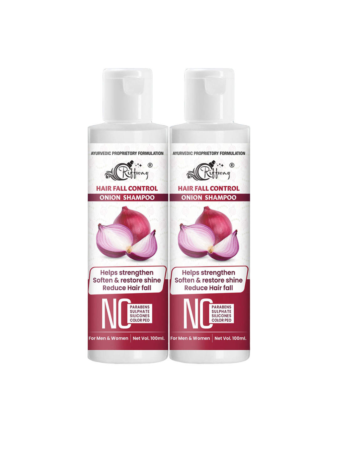 riffway Set Of 2 Hair Fall Control Onion Shampoo- 100 ml Each