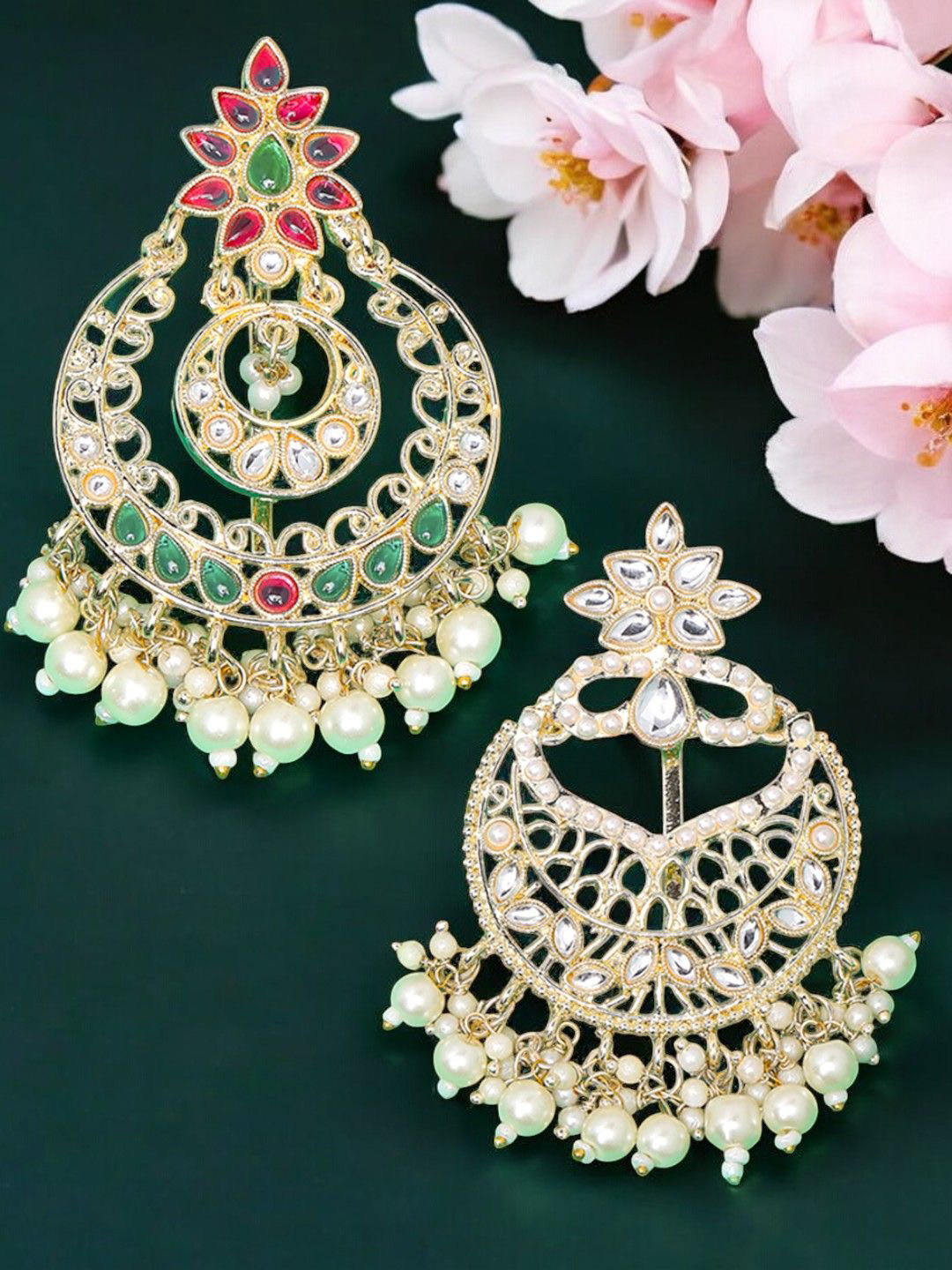 Anouk Women Set Of 2 Kundan Studded Bun Pin Head Jewellery