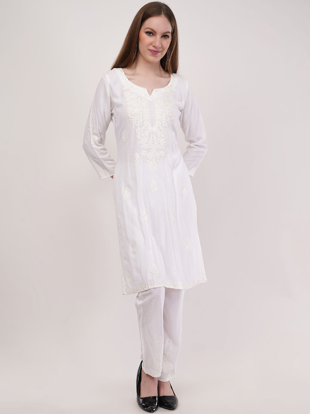 dhartii Summer Garden Embroidered Ethnic Tunic With Trouser Co-Ords
