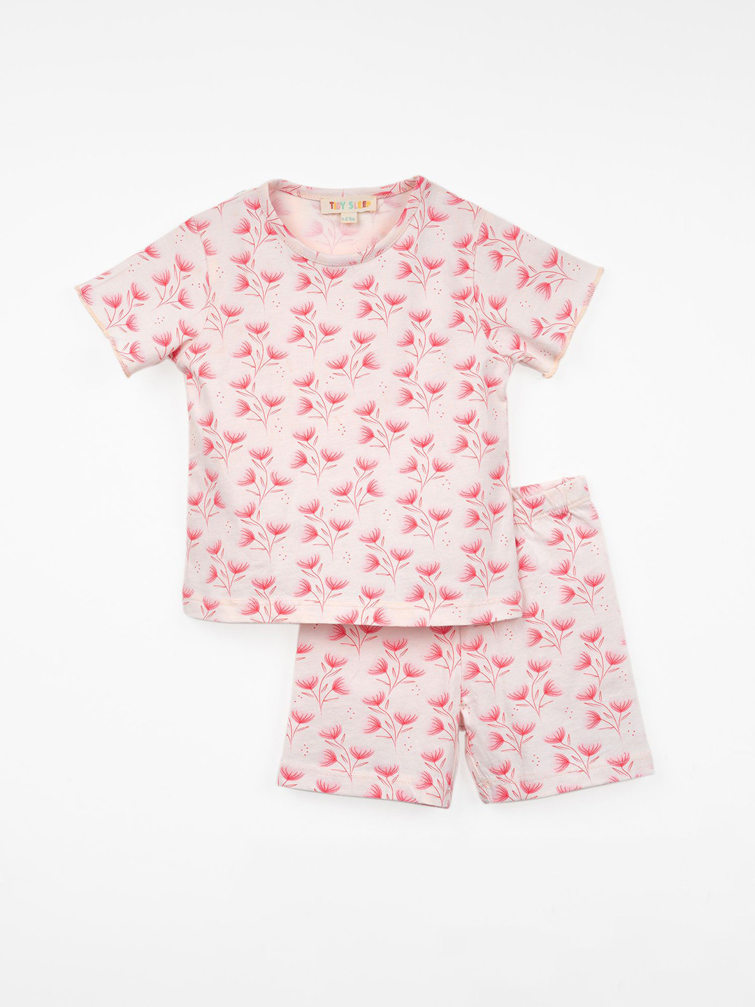 TIDY SLEEP Girls Printed Top with Shorts