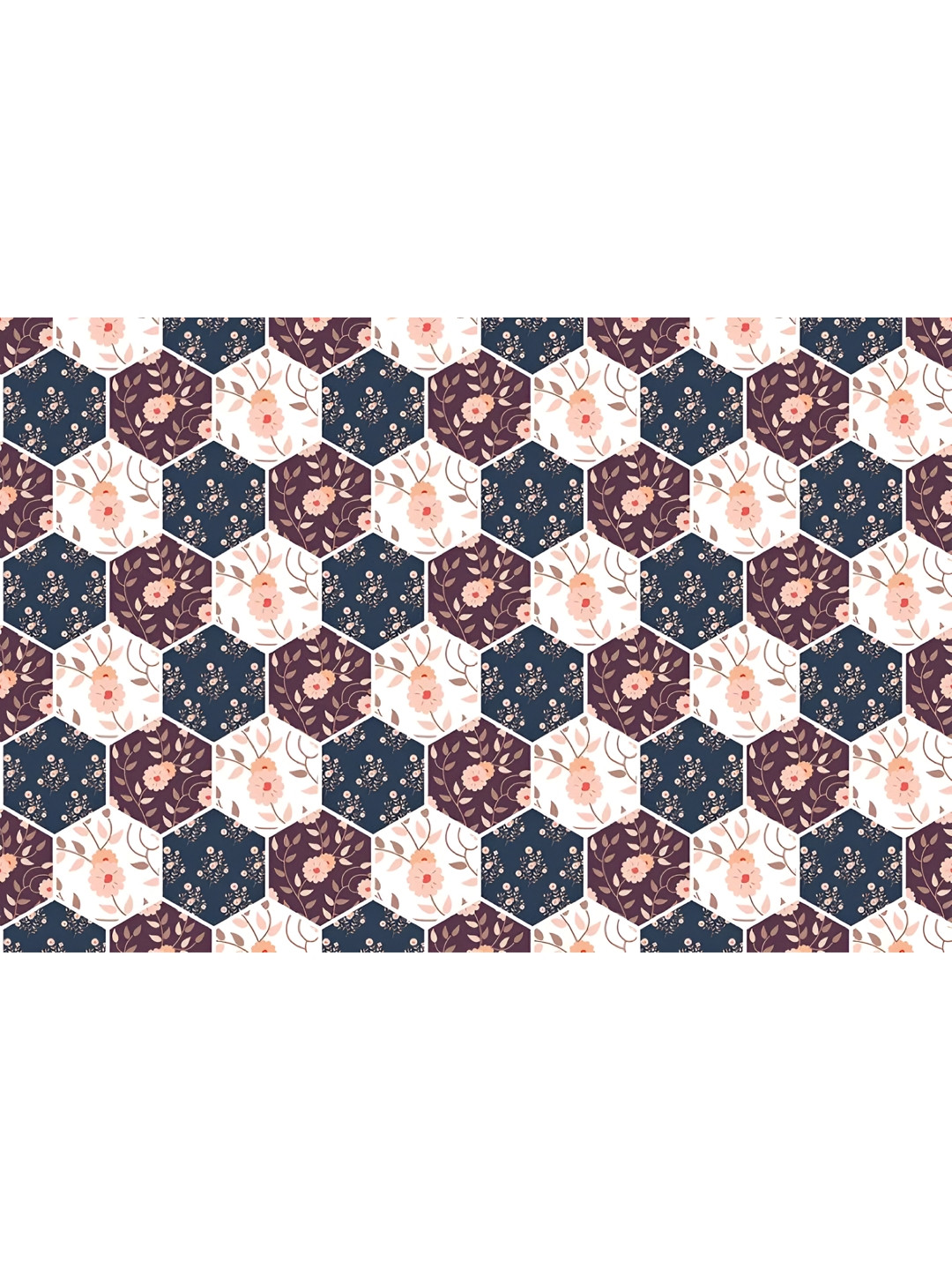 INDIAN ROYALS White & Brown Printed Horizontal With Leaves Waterproof Wall Sticker