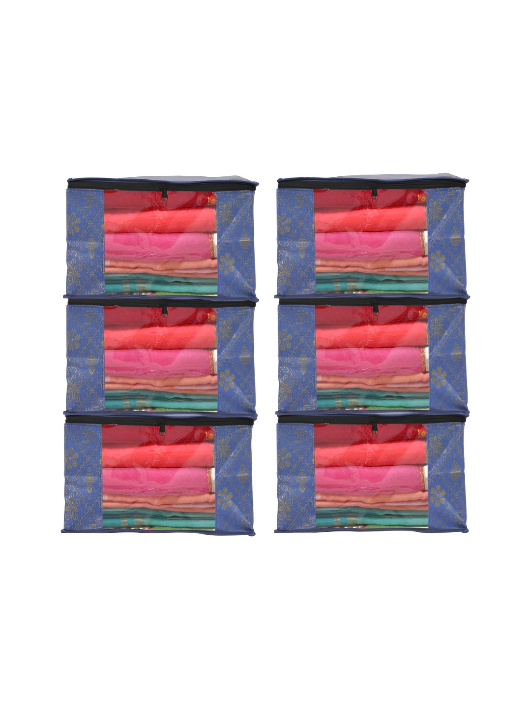 BB BACKBENCHERS Blue Set of 6 Regular Drawer Organiser Organisers