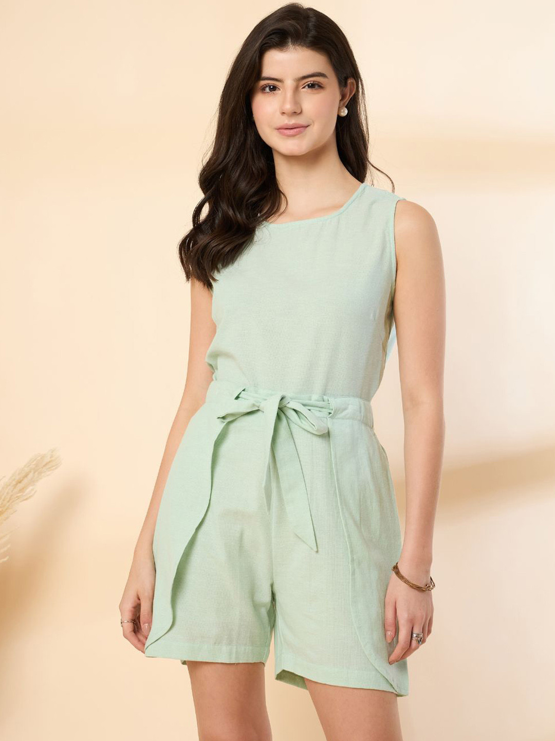 Kiarabel Retail Linen Top With Shorts Co-Ords