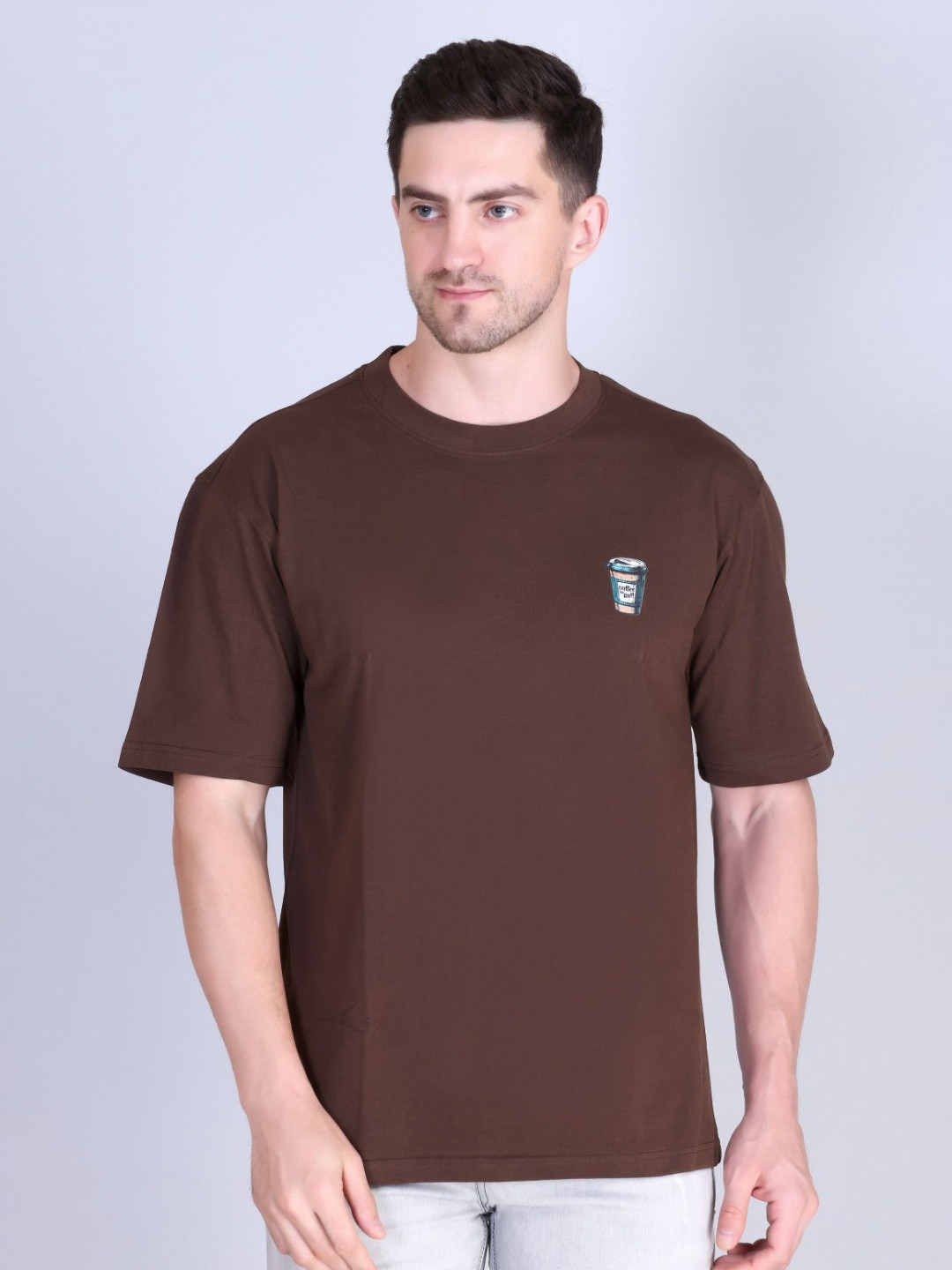 Parcel Yard Graphice Printed Cotton Drop-Shoulder Sleeves T-shirt