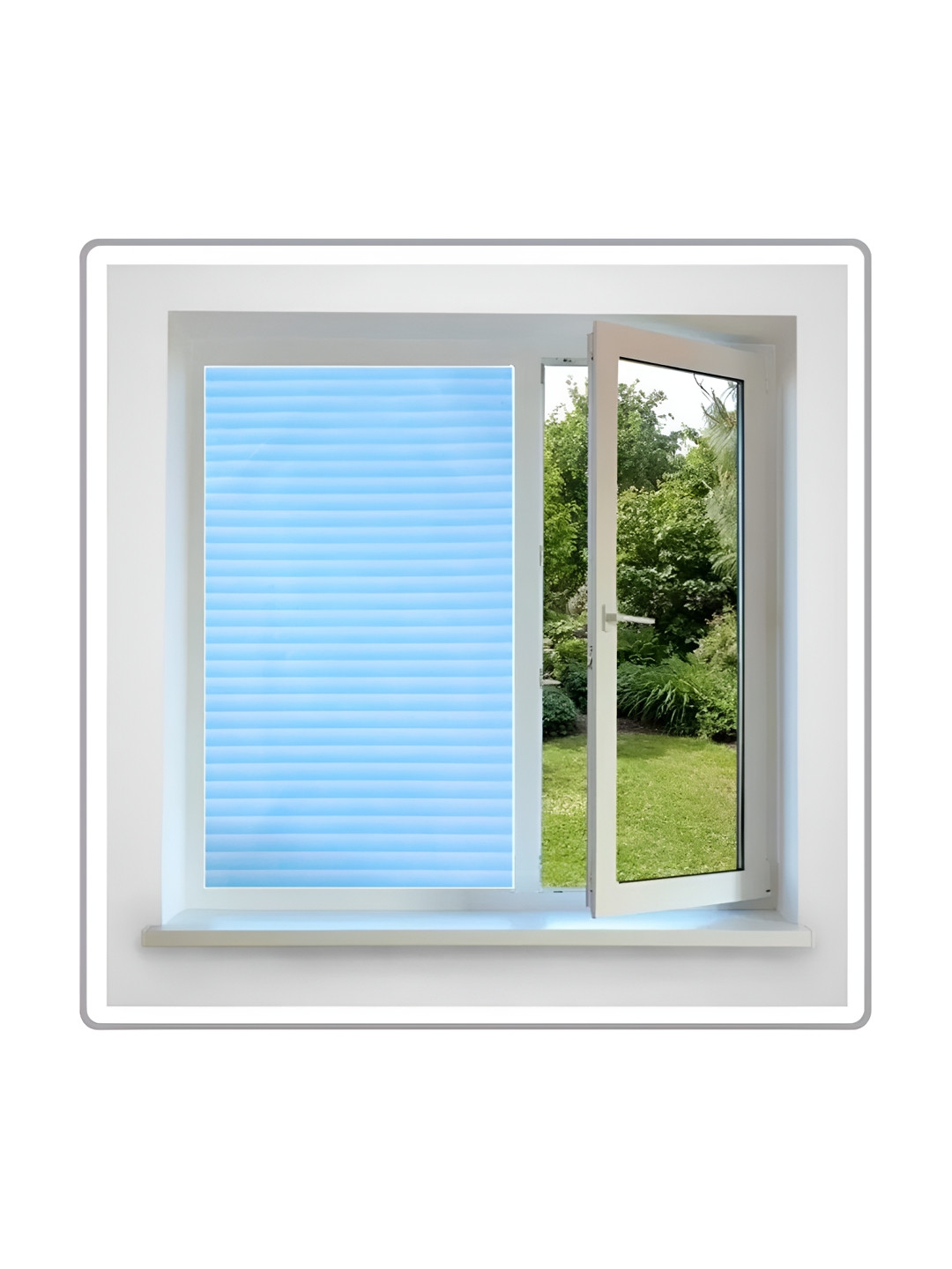 INDIAN ROYALS Blue Printed Lines Privacy Film Waterproof Wall Sticker