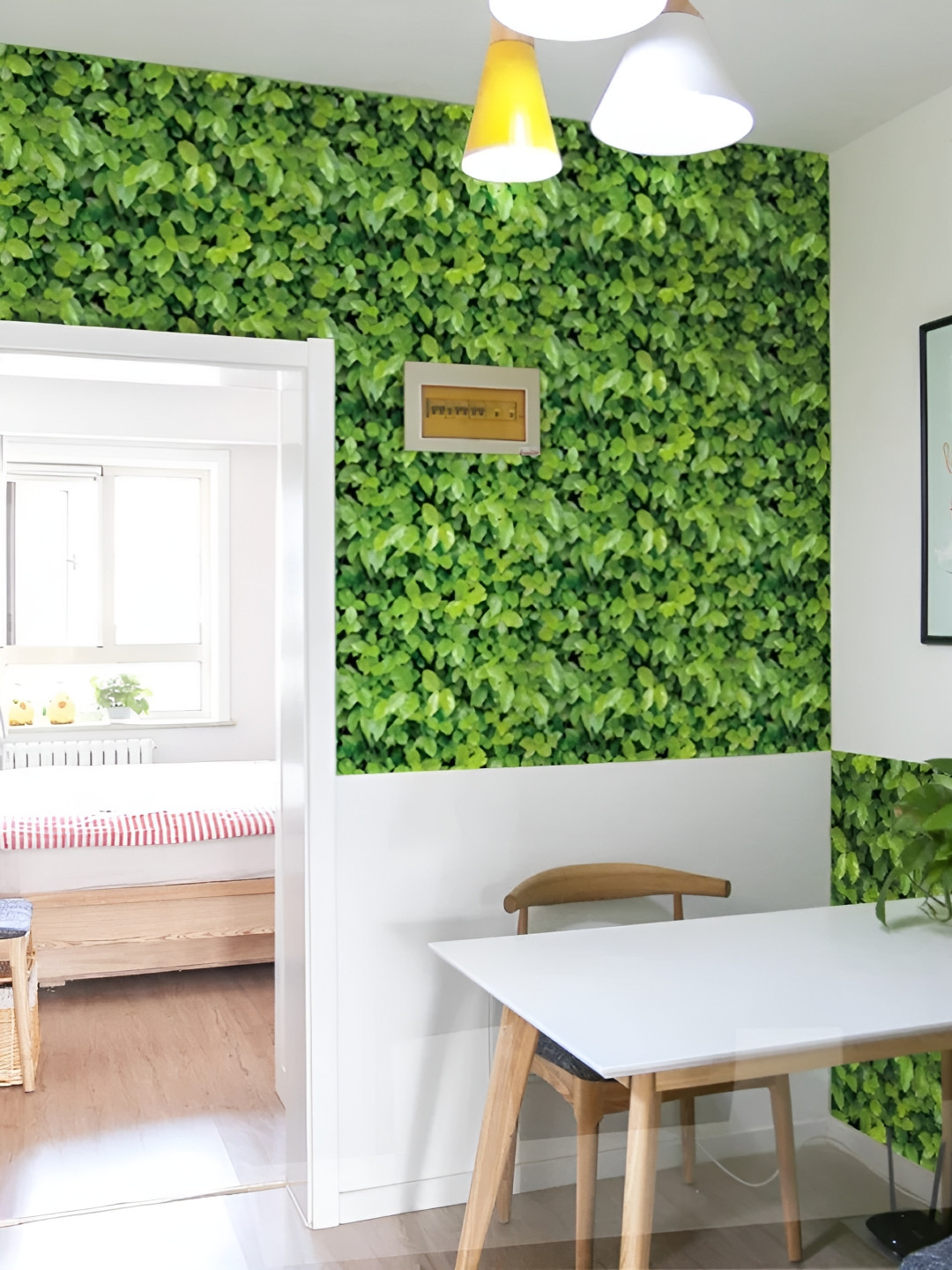 INDIAN ROYALS Green Floral Design Printed Self-Adhesive & Durable Wall Sticker