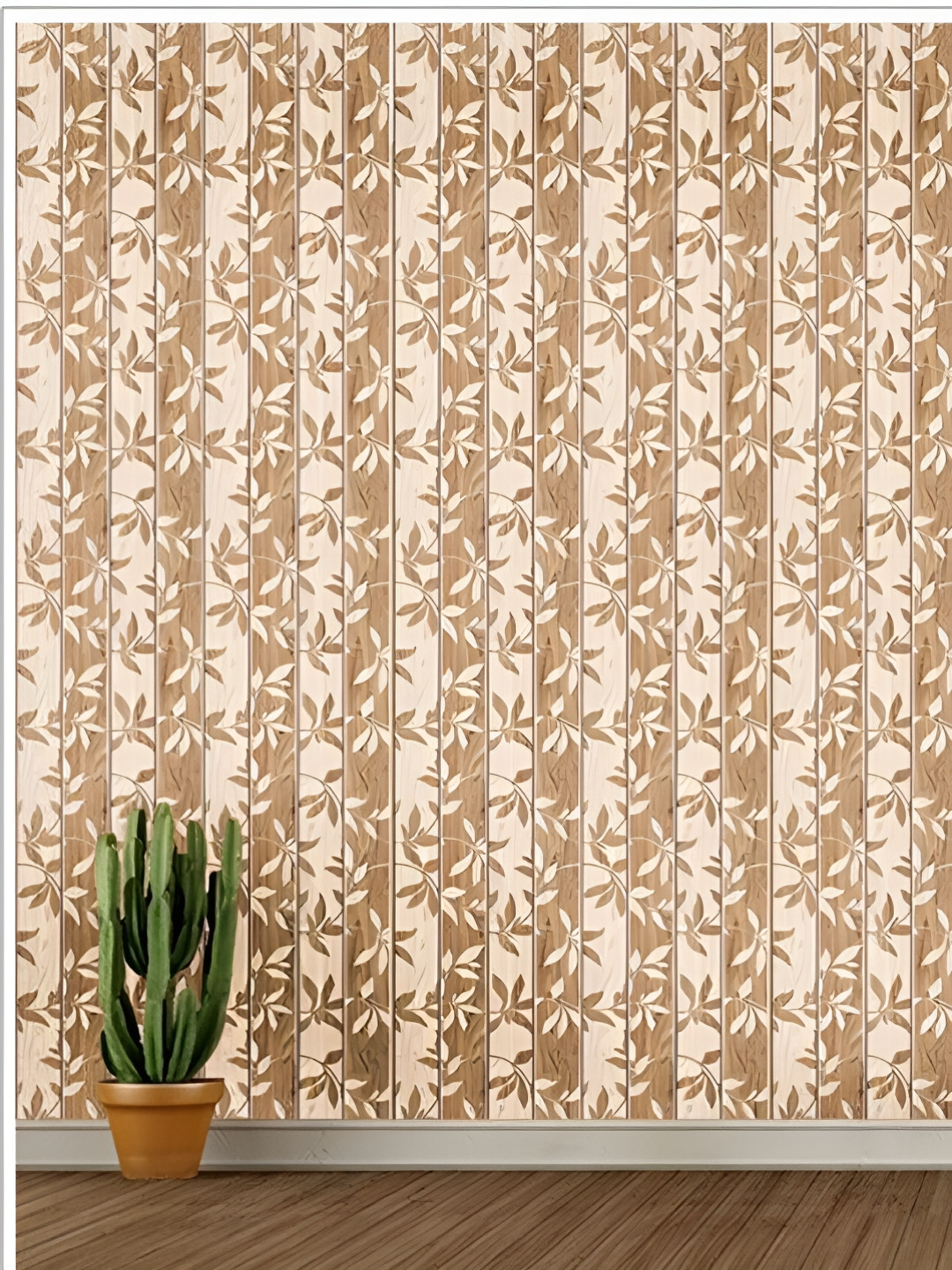 INDIAN ROYALS Brown Flower Printed Self-Adhesive Wallpaper