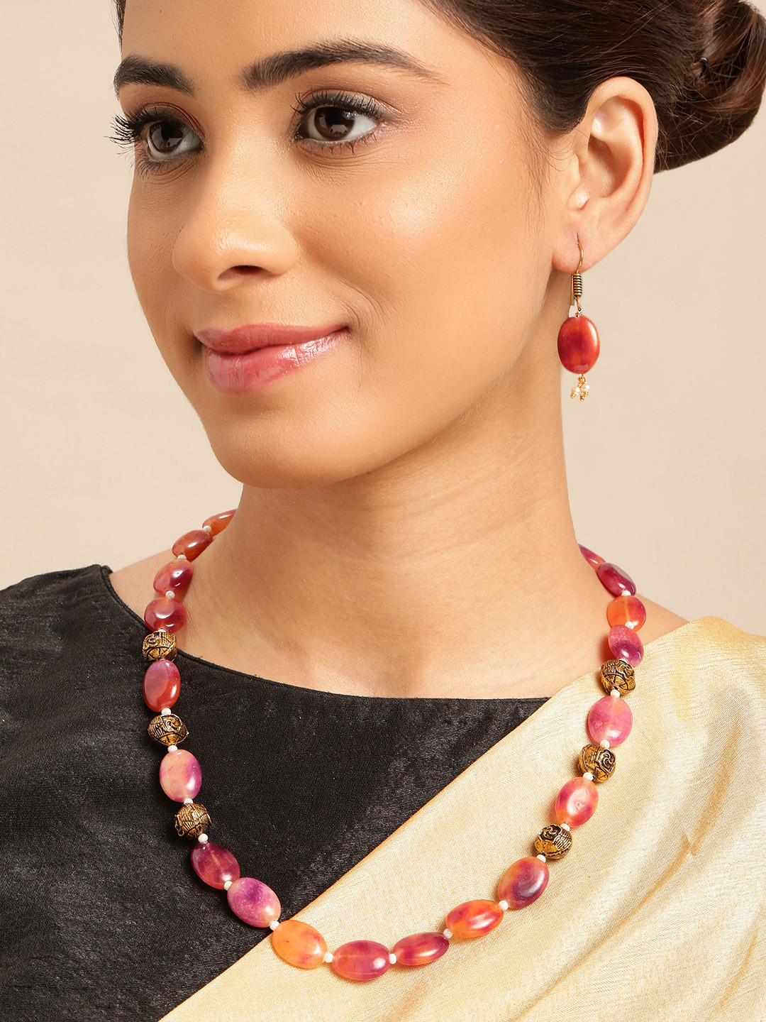 Anouk Women Multicolor Crystal Necklace Set