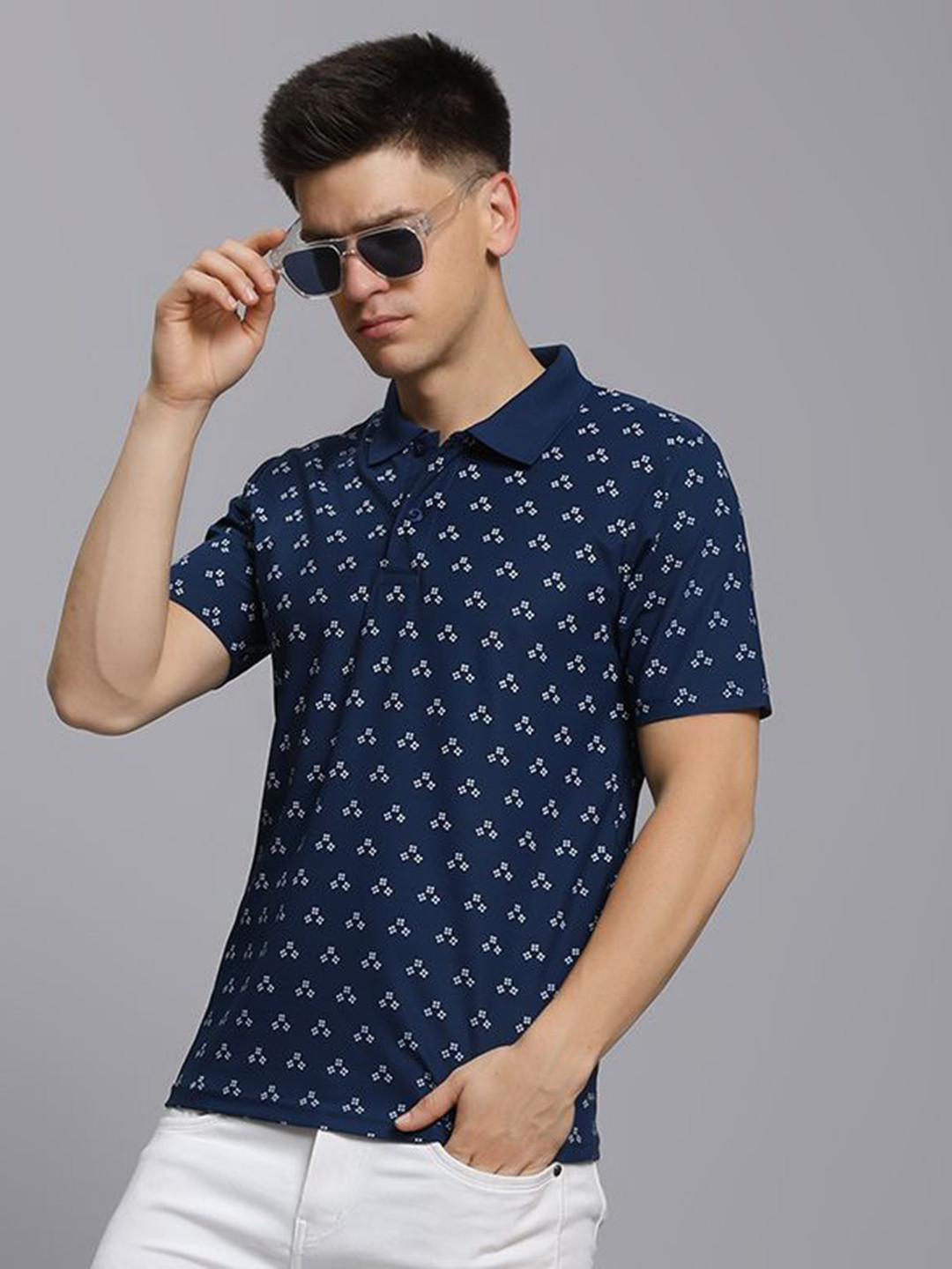 TIMBER HITCH Conversational Printed Polo Collar Cotton Casual T-shirt