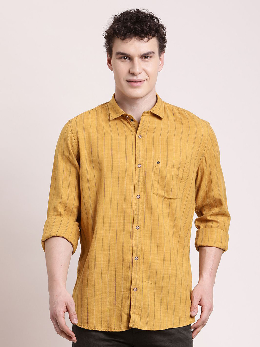 Turtle Relaxed Vertical Striped Slim Fit Casual Shirt