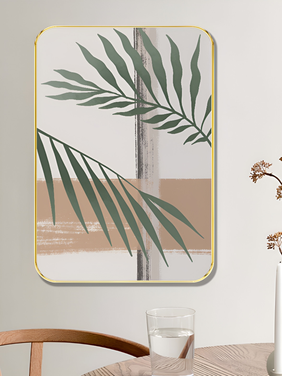 Livin'luxe White & Brown 1 Piece Wood Floral and Botanical Wall Paintings