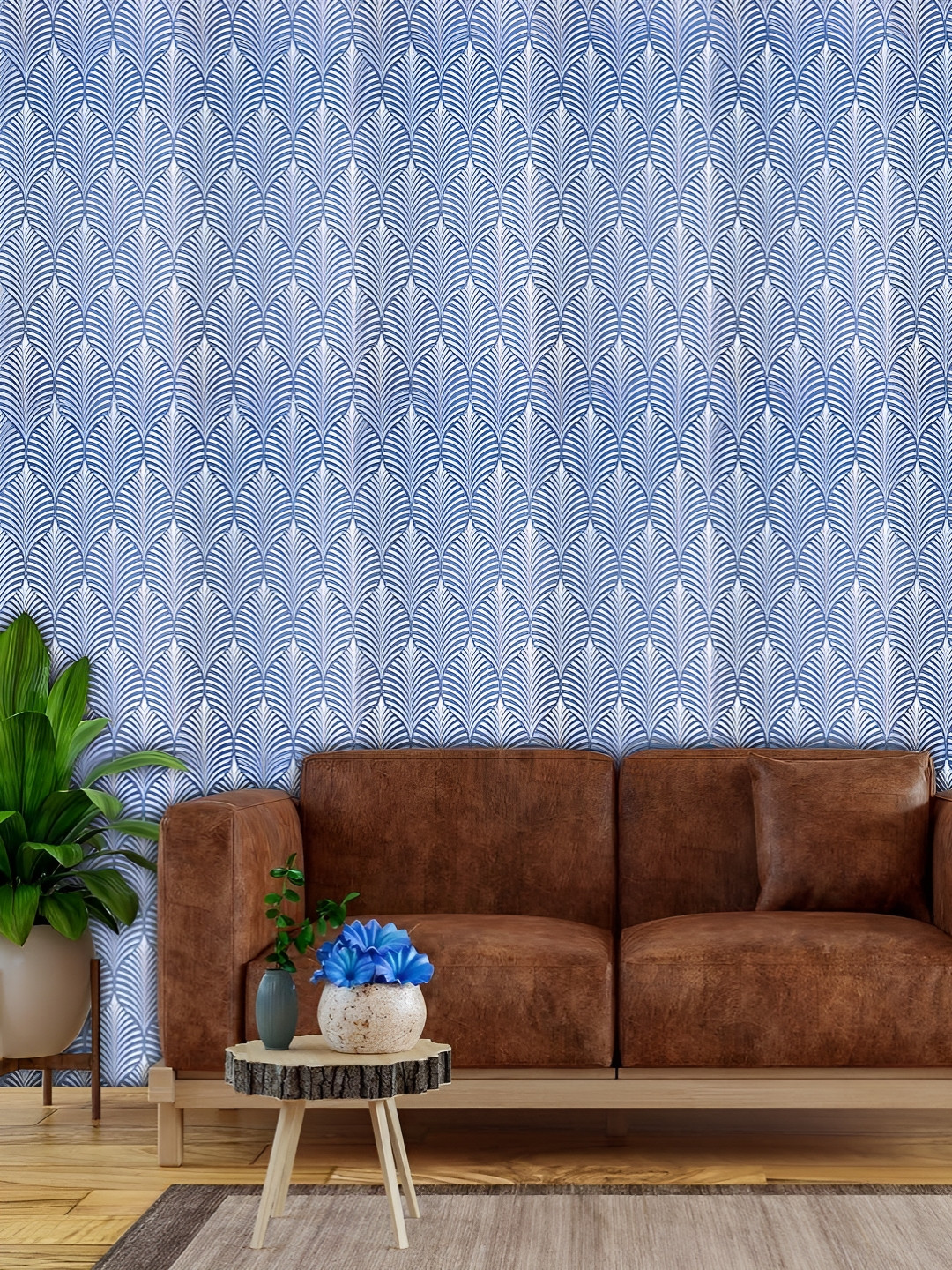 INDIAN ROYALS Blue & White Printed Self-Adhesive & Durable WallSticker
