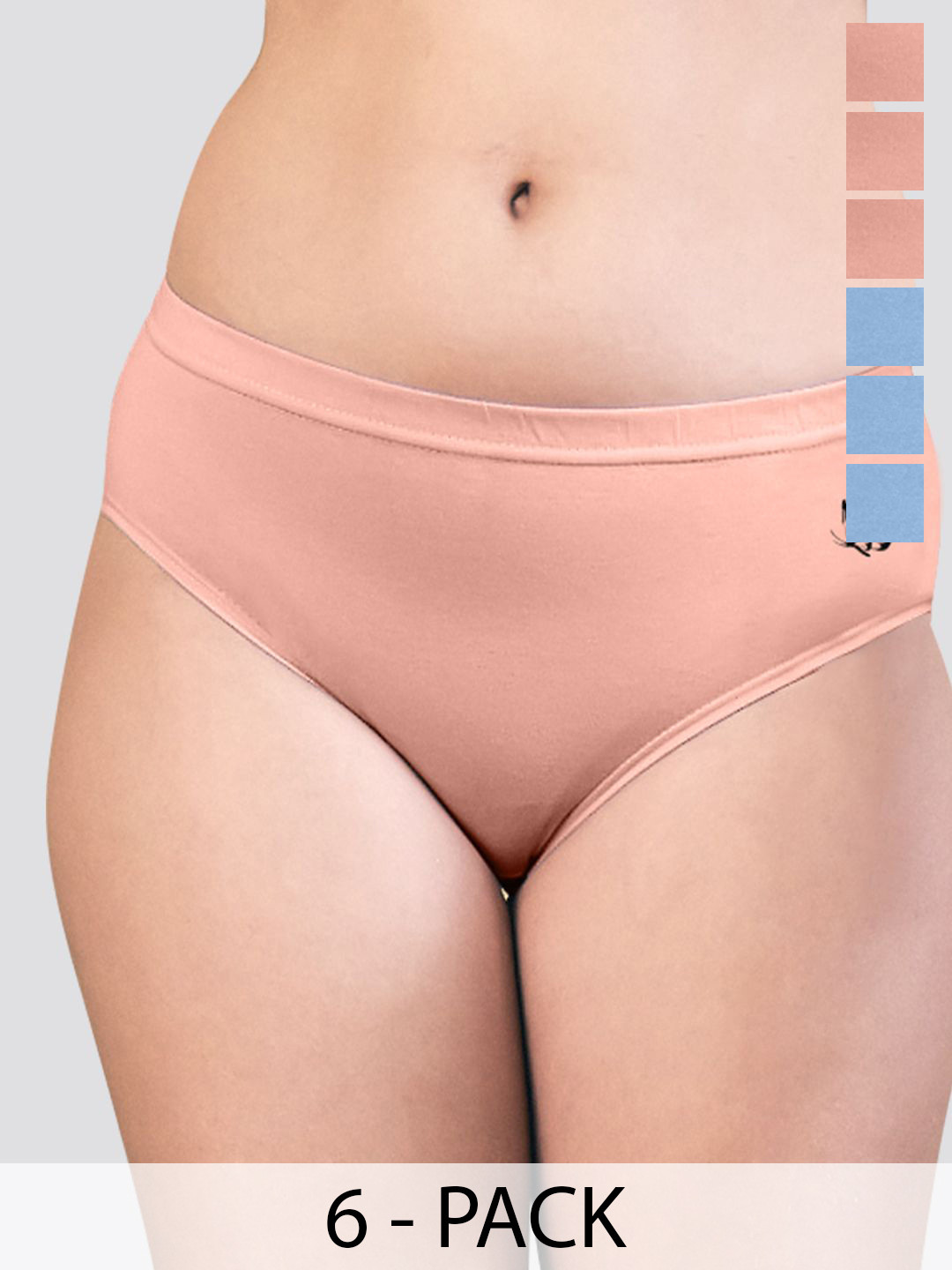 Kalyani Eve Pack Of 6 Mid-Rise Anti-Odour Hipster Briefs