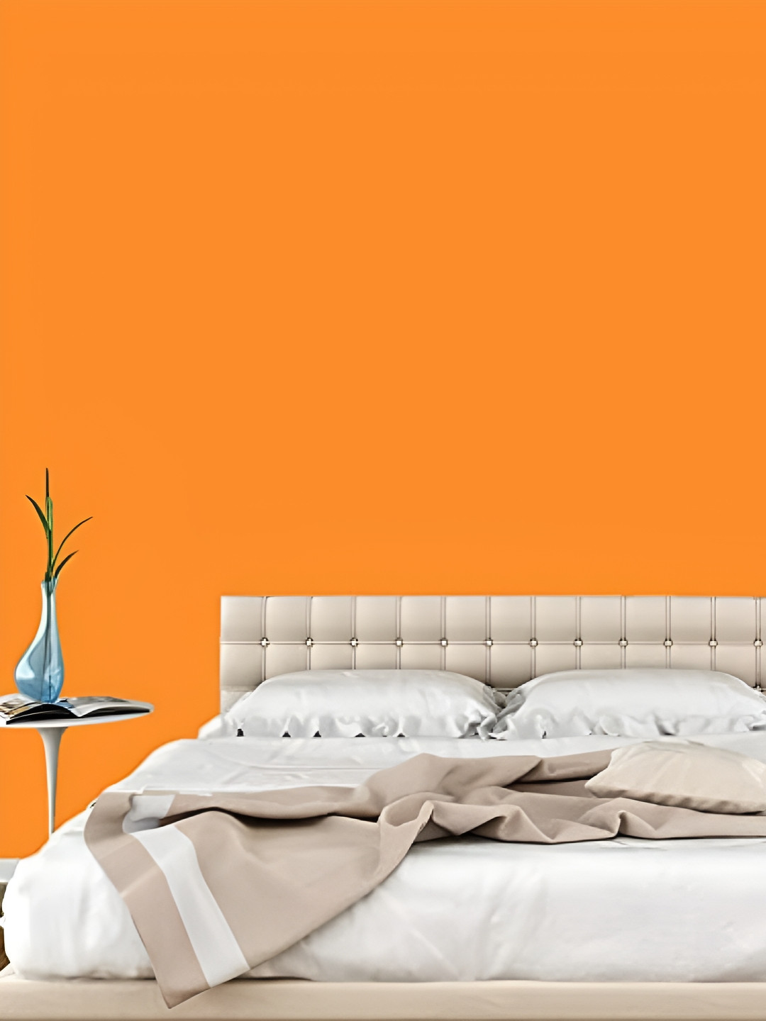 INDIAN ROYALS Orange-Colored Plain Waterproof Wall Sticker