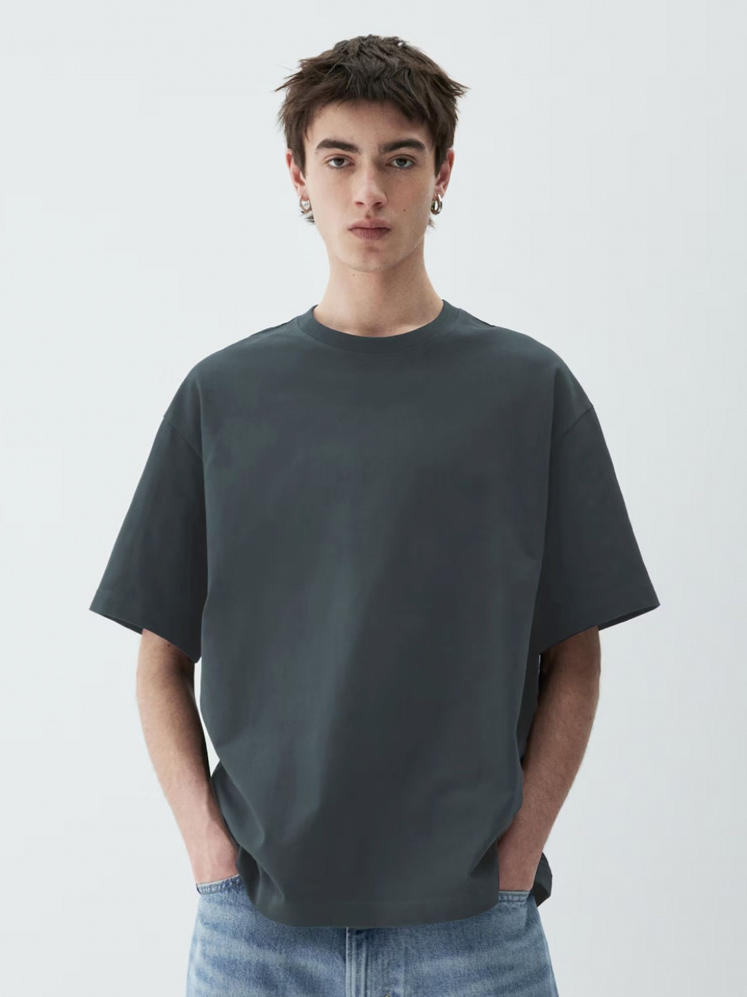 MISCHIEF MONKEY Pure Cotton Drop-Shoulder Sleeves Oversized T-shirt