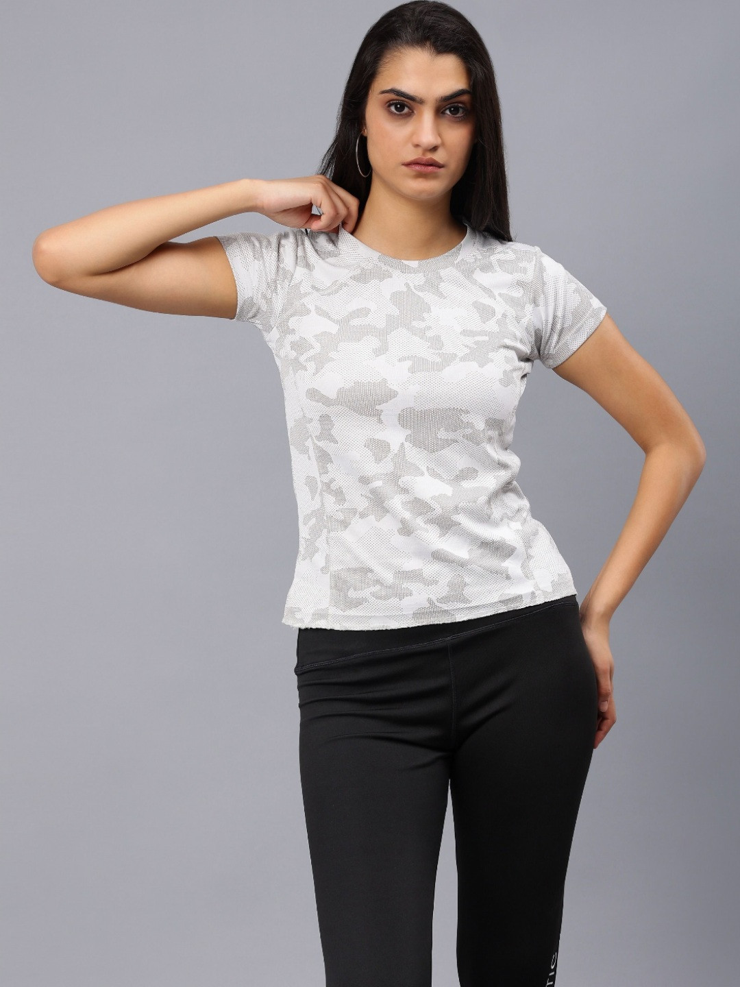 BEAUTISA Camouflage Printed Slim Fit T-shirt