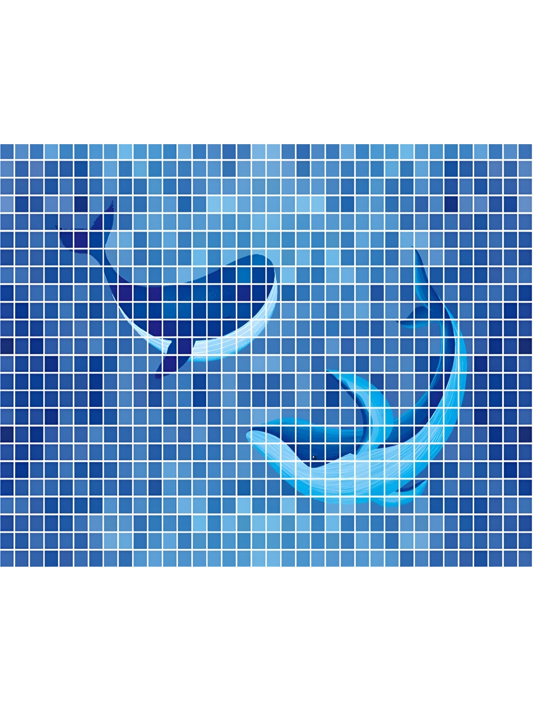 INDIAN ROYALS Dark Blue Small Square With Dolphine Self-Adhesive Wallpaper