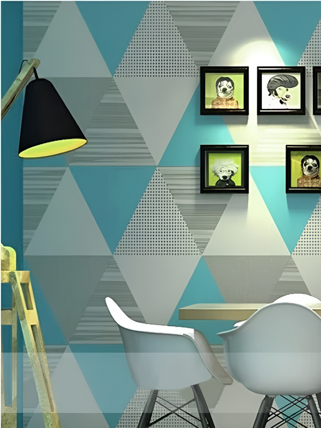 INDIAN ROYALS Grey & Blue Shade Printed Self-Adhesive & Durable Wall Sticker