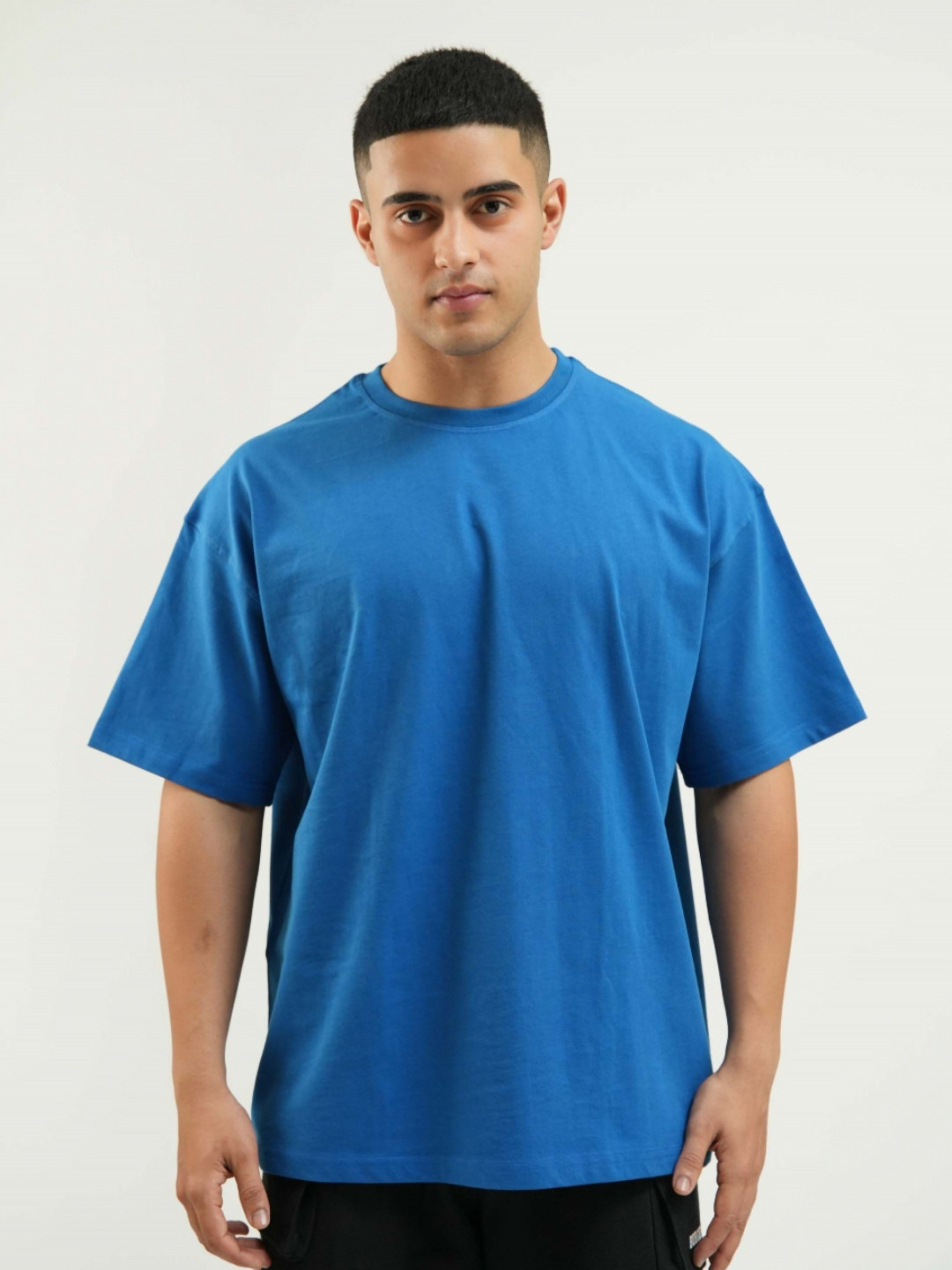 BURGER BAE Drop-Shoulder Sleeves Cotton Oversized T-shirt