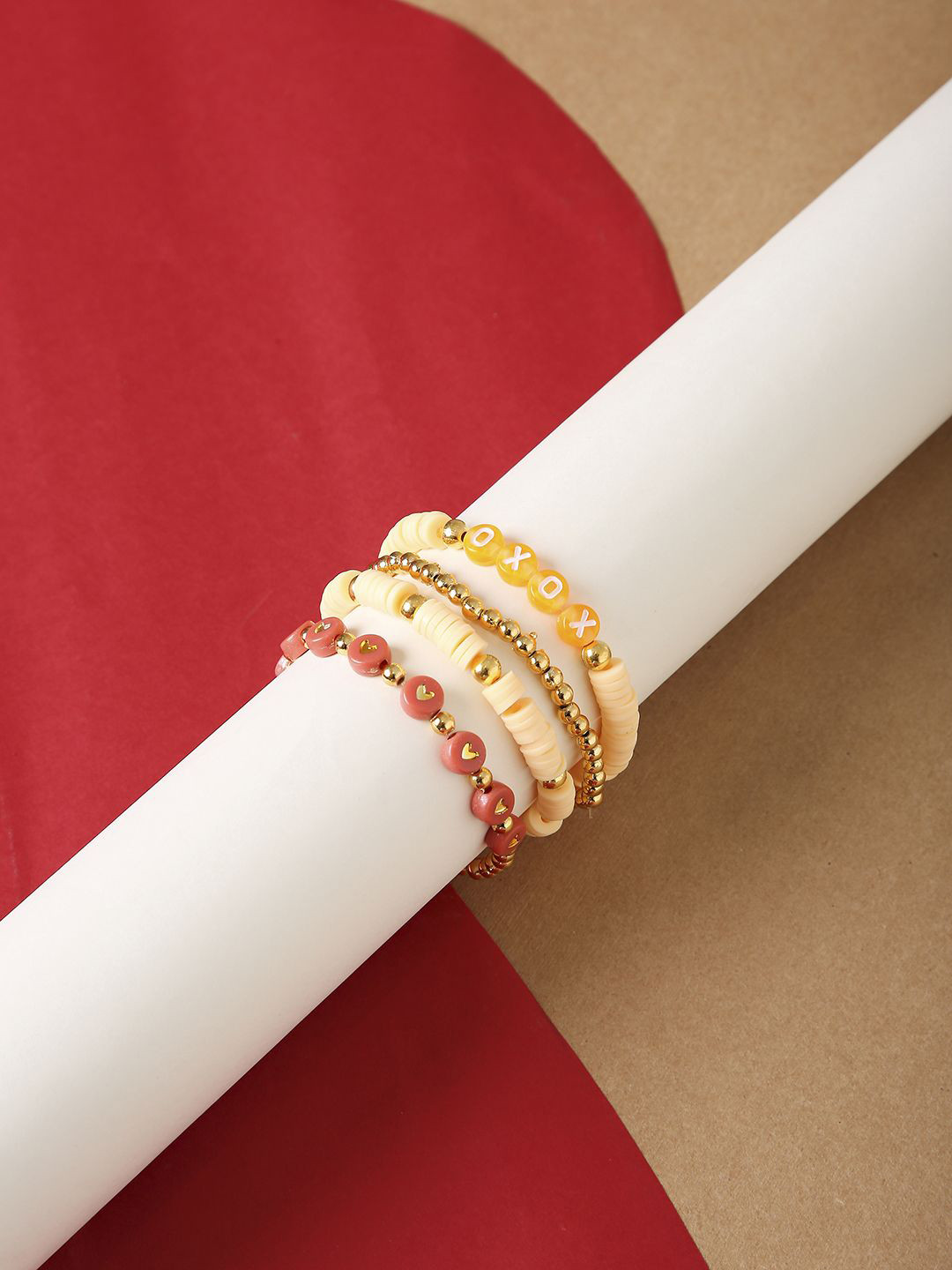 Arendelle Girls Set of 4 Stretchable Clay Beaded Bracelet