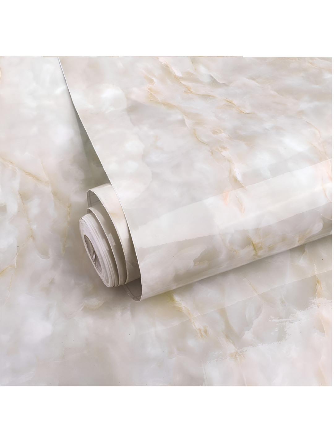 INDIAN ROYALS White & Cream Marble Design Self-Adhesive & Durable Wall Sticker