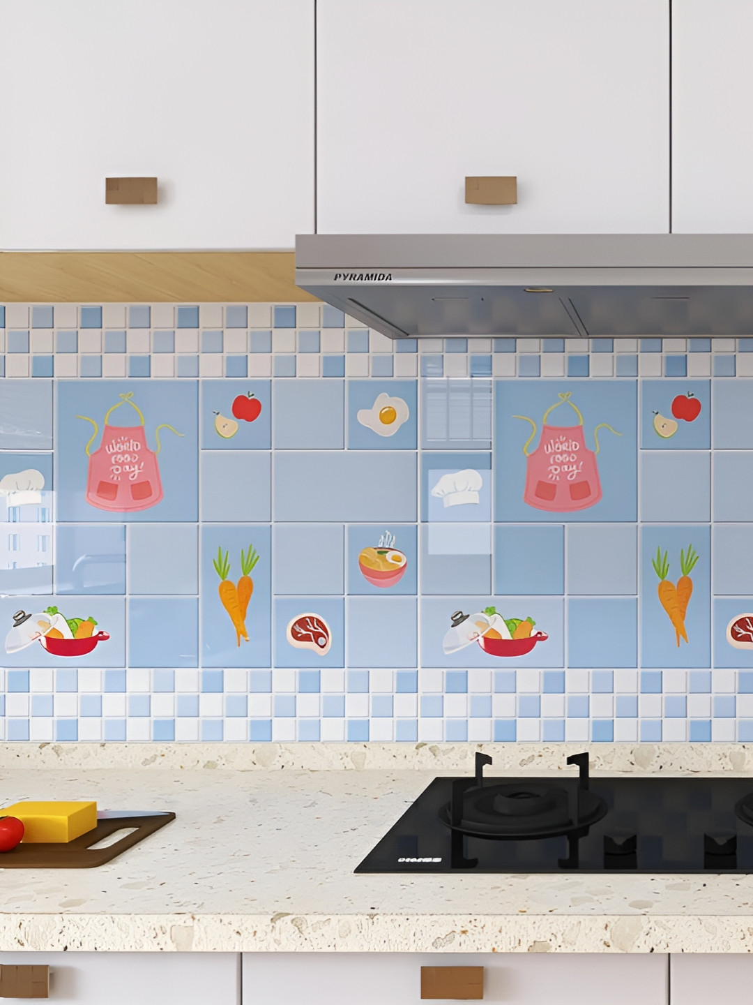 INDIAN ROYALS Blue Mix Printed Durable Self-Adhesive Wall Sticker