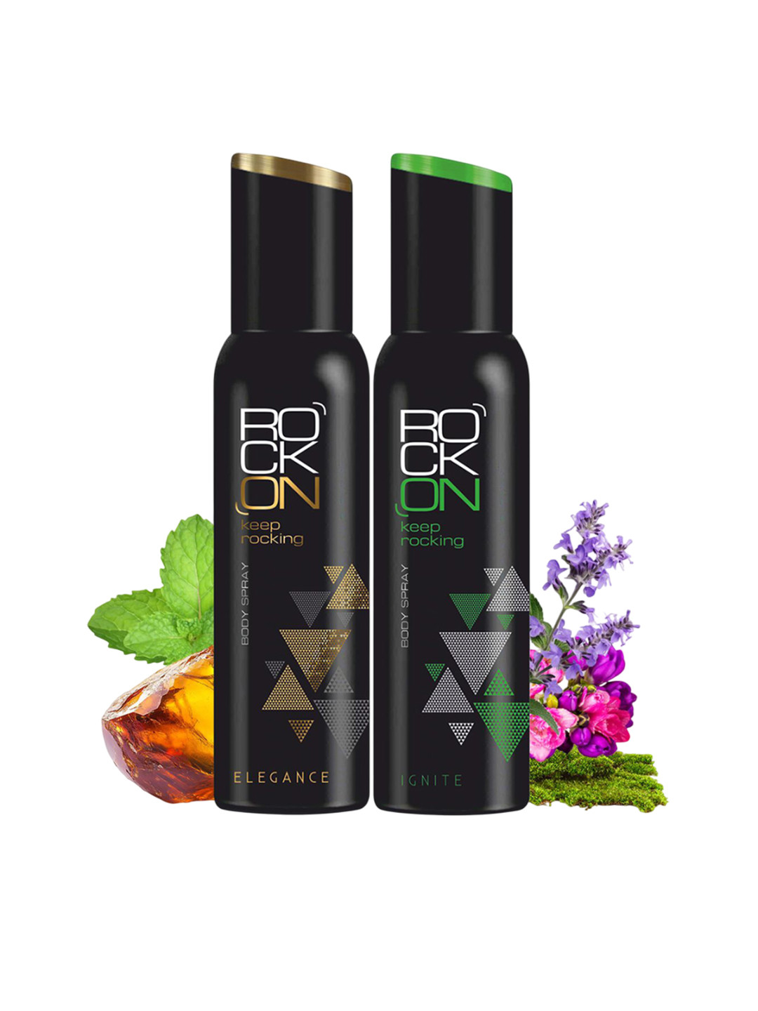 Rock on Set Of 2 Elegance & Ignite Long Lasting Body Spray - 150 ml Each