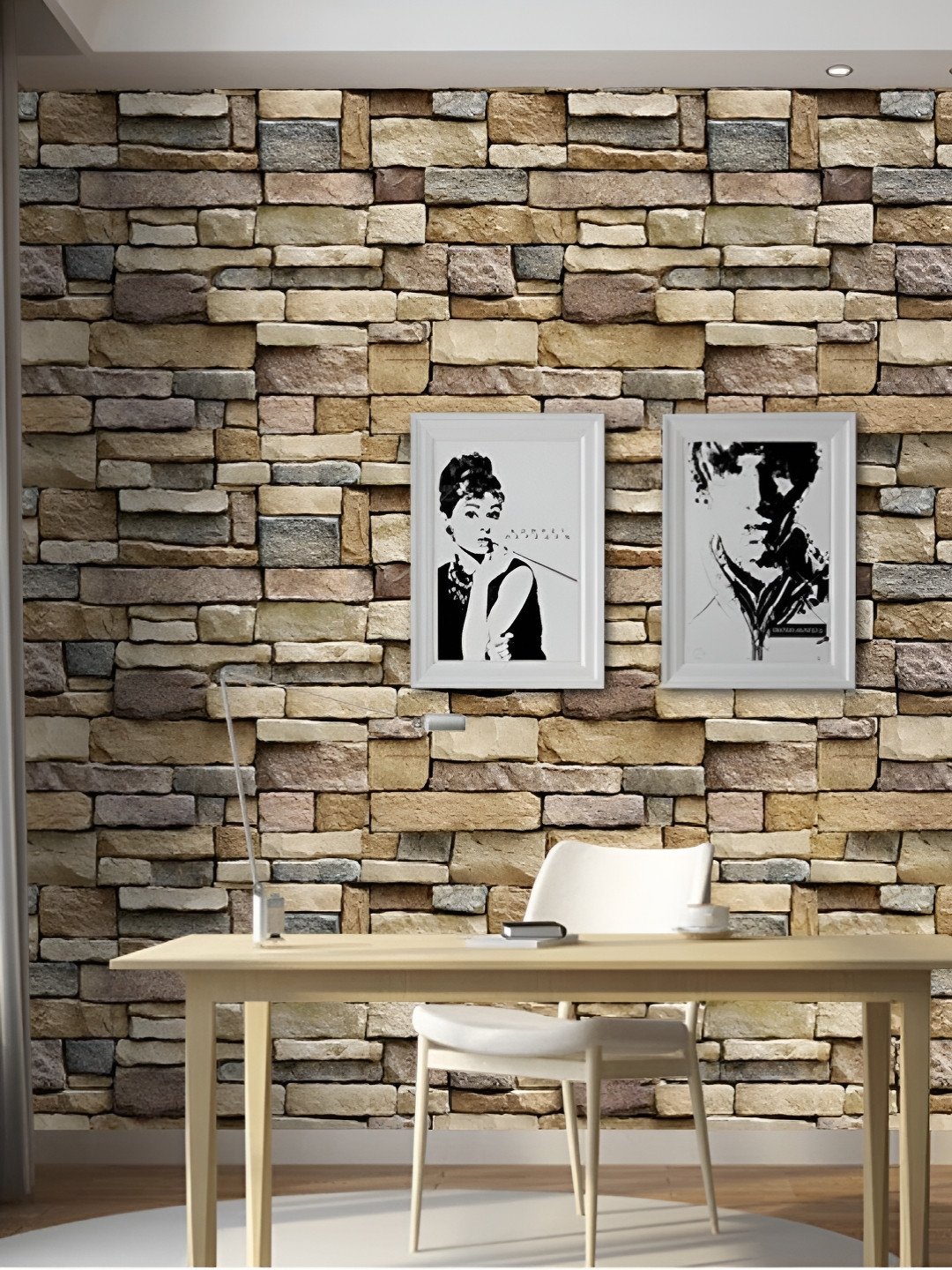 INDIAN ROYALS Brown & Grey Printed Durable Waterproof Wall Sticker