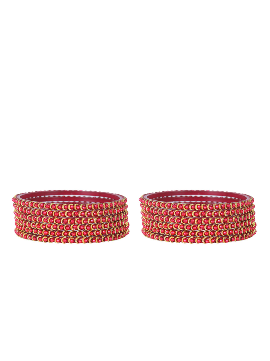 KOTTIAR CREATIONS Set Of 12 Glass Opal Diamond Crystal Jade Moonstone Bangles