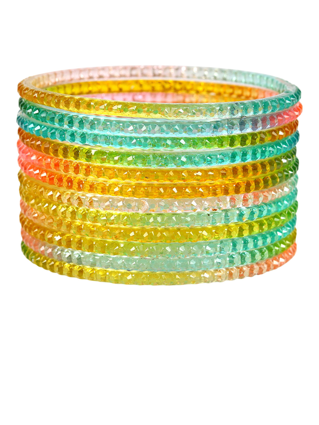 KOTTIAR CREATIONS Set Of 12 Moon Stone Studded Bangles