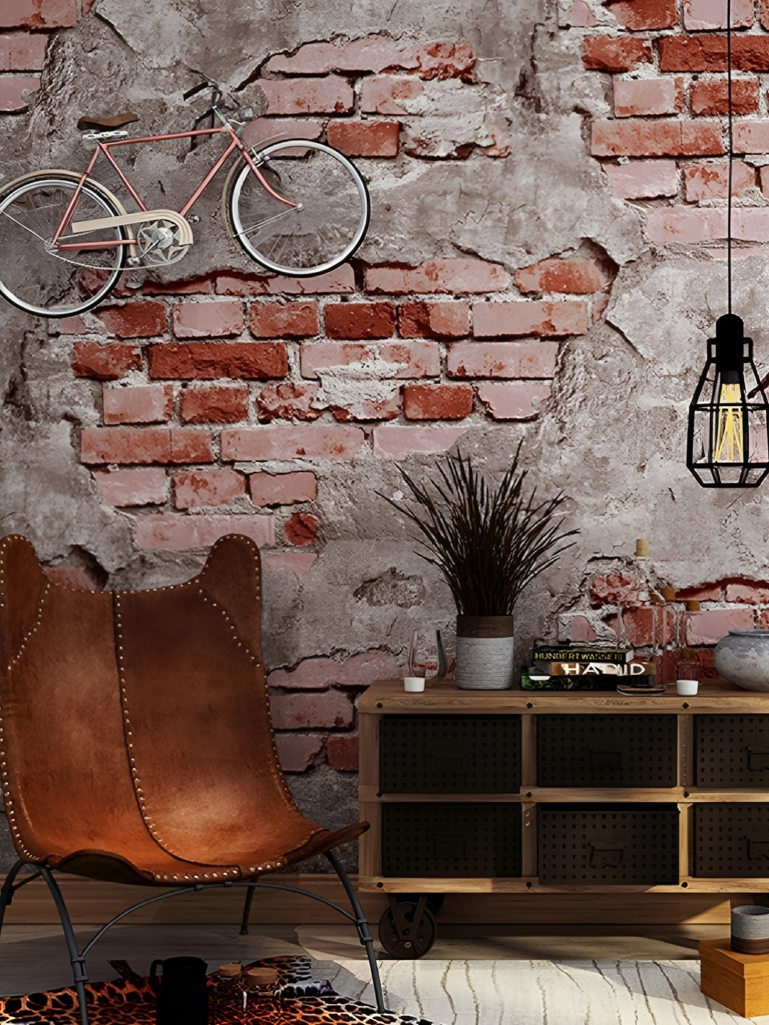 INDIAN ROYALS Gery & Brown  Printed Self-Adhesive & Durable Wall Sticker