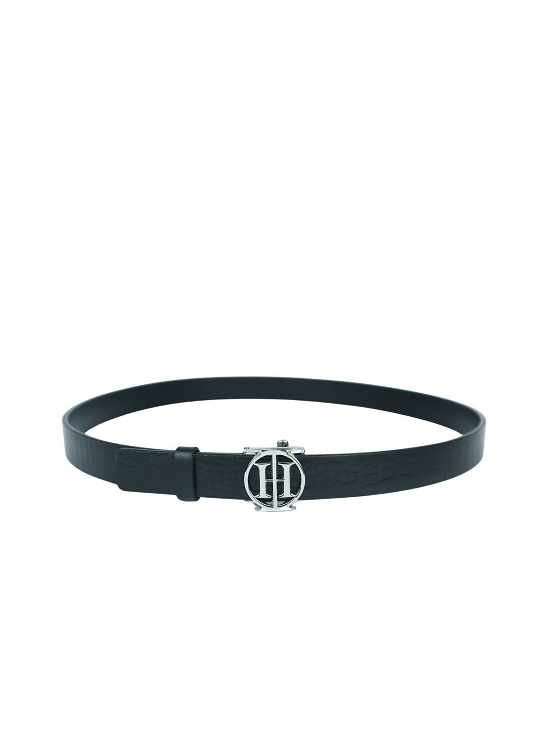 House of Inara Women OG Chrome- Jet Black High Shine Leather Belt