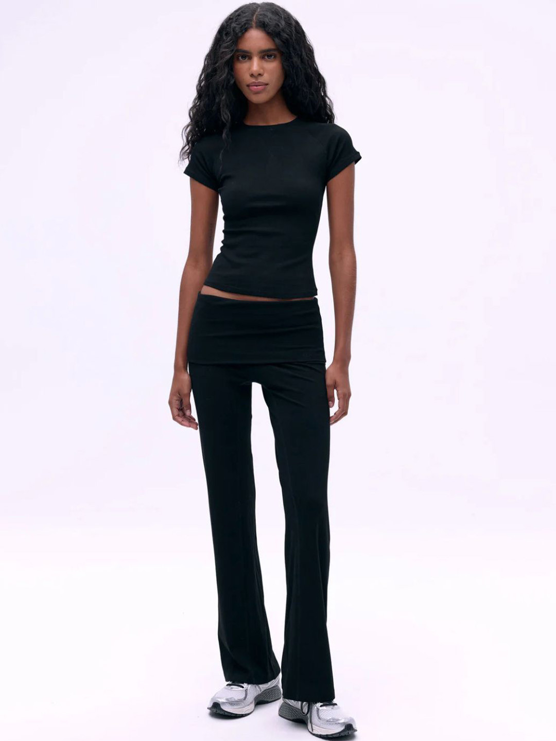 EVERDION Round Neck Top With Fold Over Trousers Co-Ords