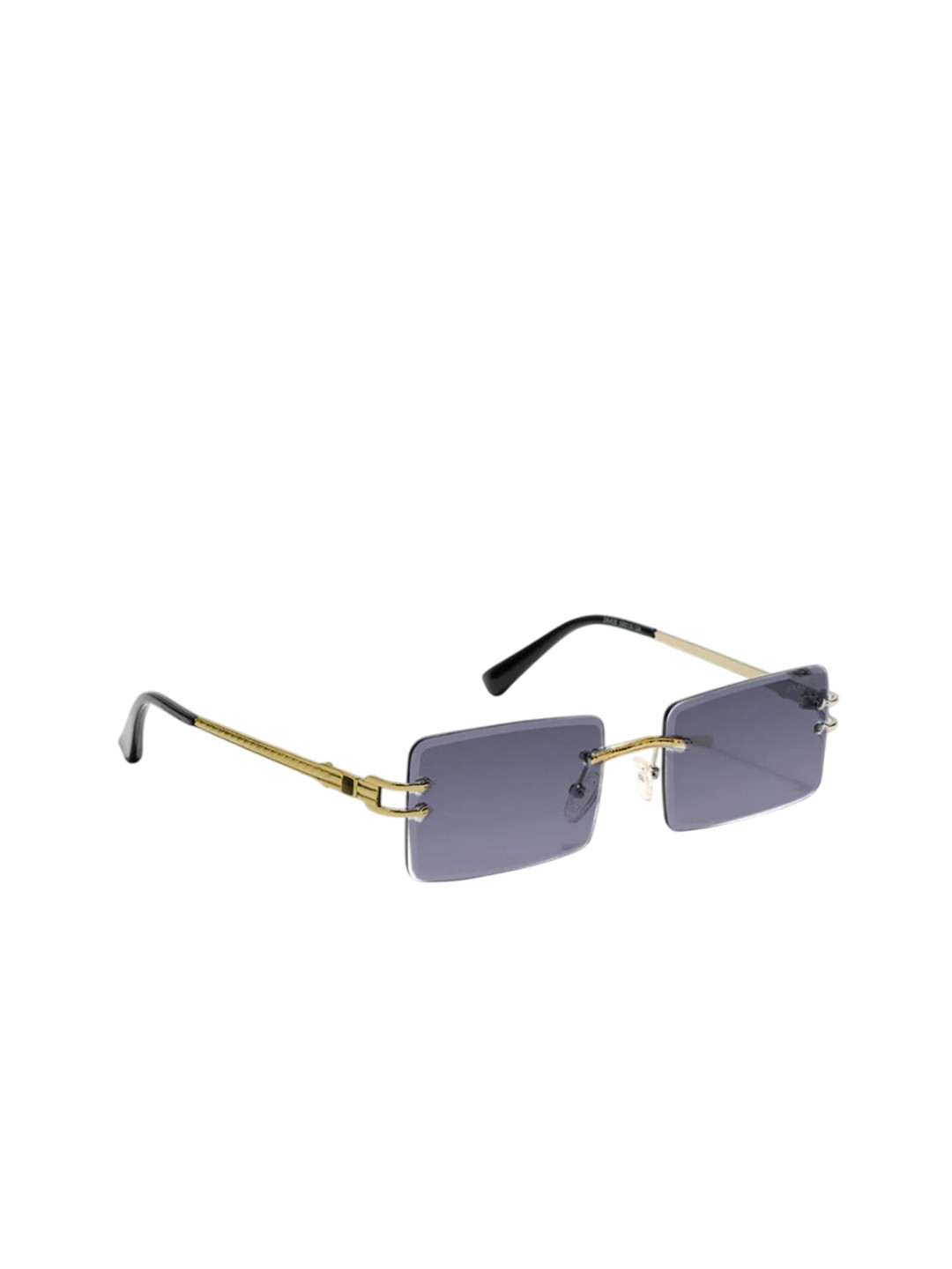 ZAADRAN Unisex UV Protected Rectangle Sunglasses Austria Golden Rimless