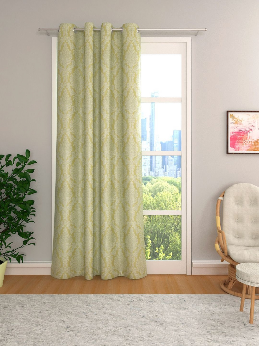 THE CONVERSION Lime Green Long Door Curtain