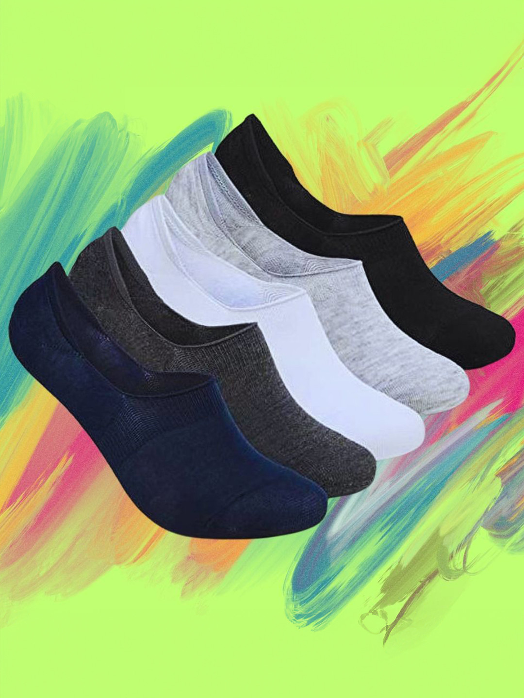 MJE Men Pack Of 5 Durability Shoe Liners Socks