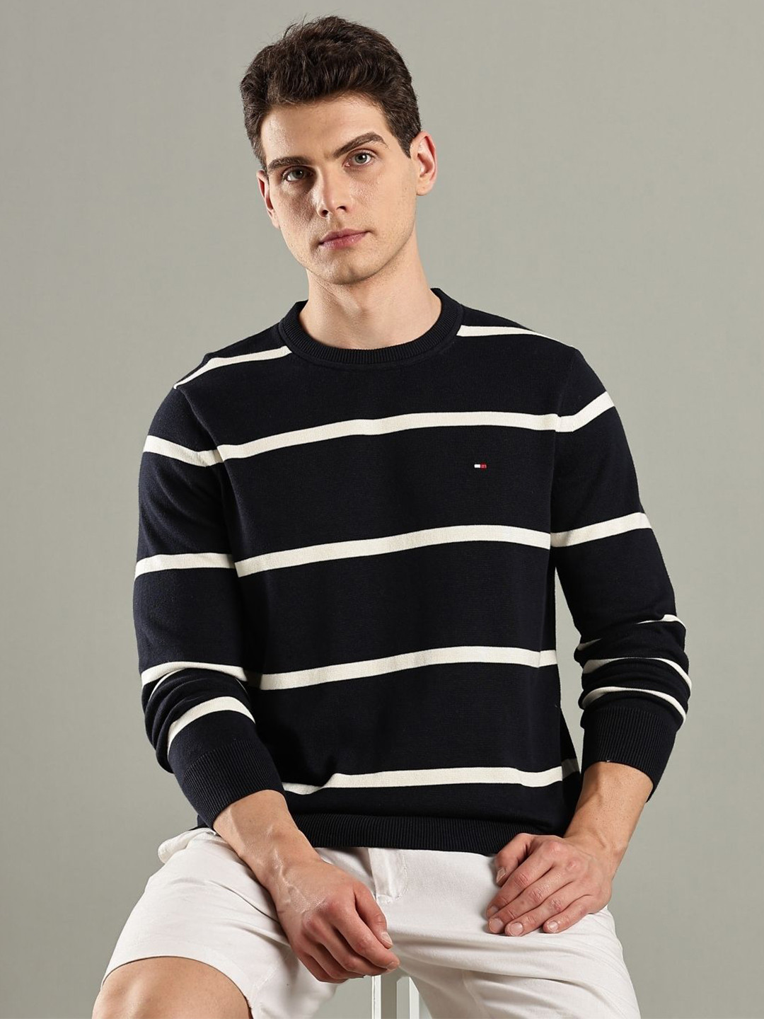 Tommy Hilfiger U.S Men Striped Pullover Sweaters
