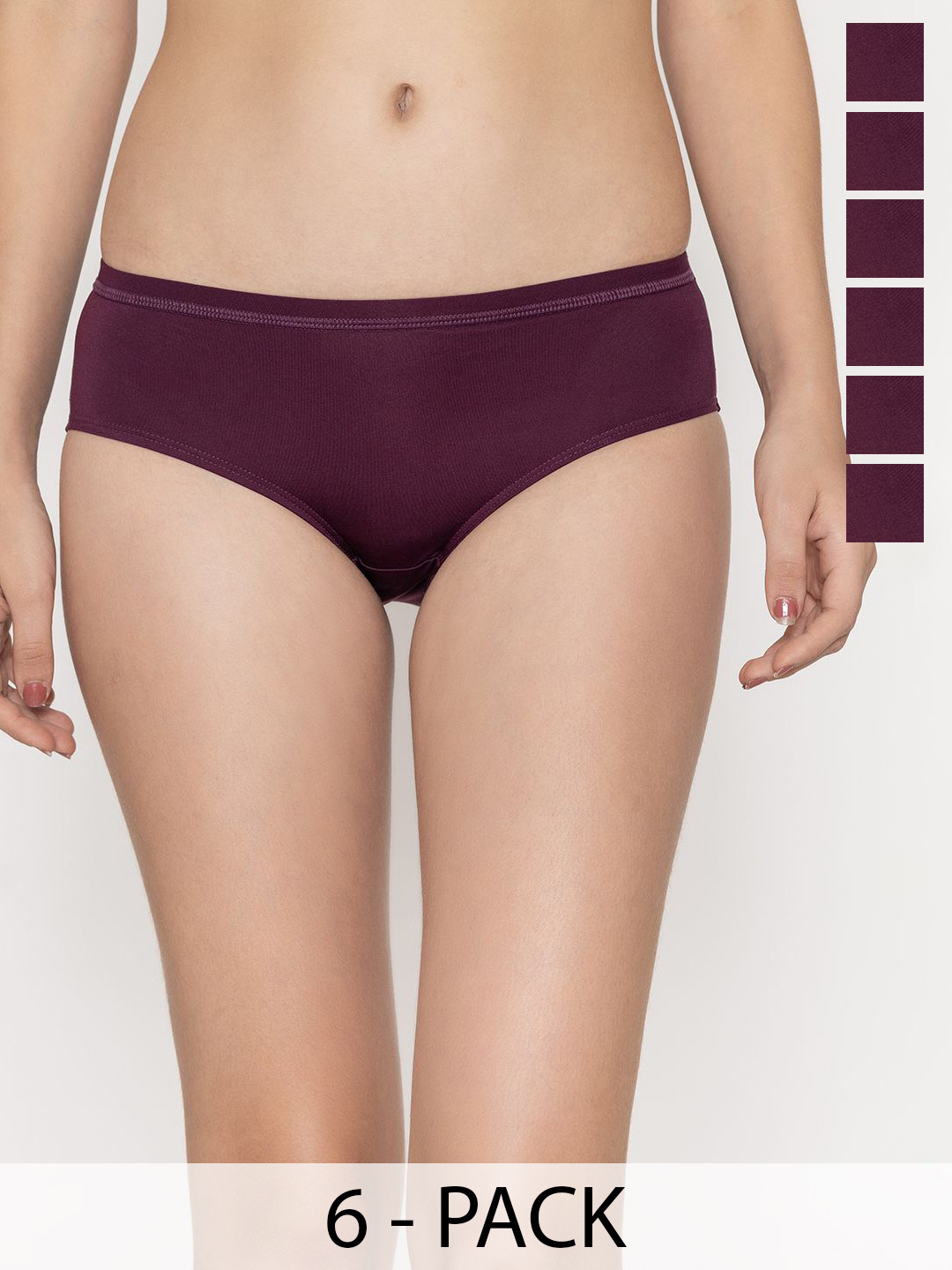 Kalyani OLIVER Pack Of 6 Mid Waist Hipster Briefs