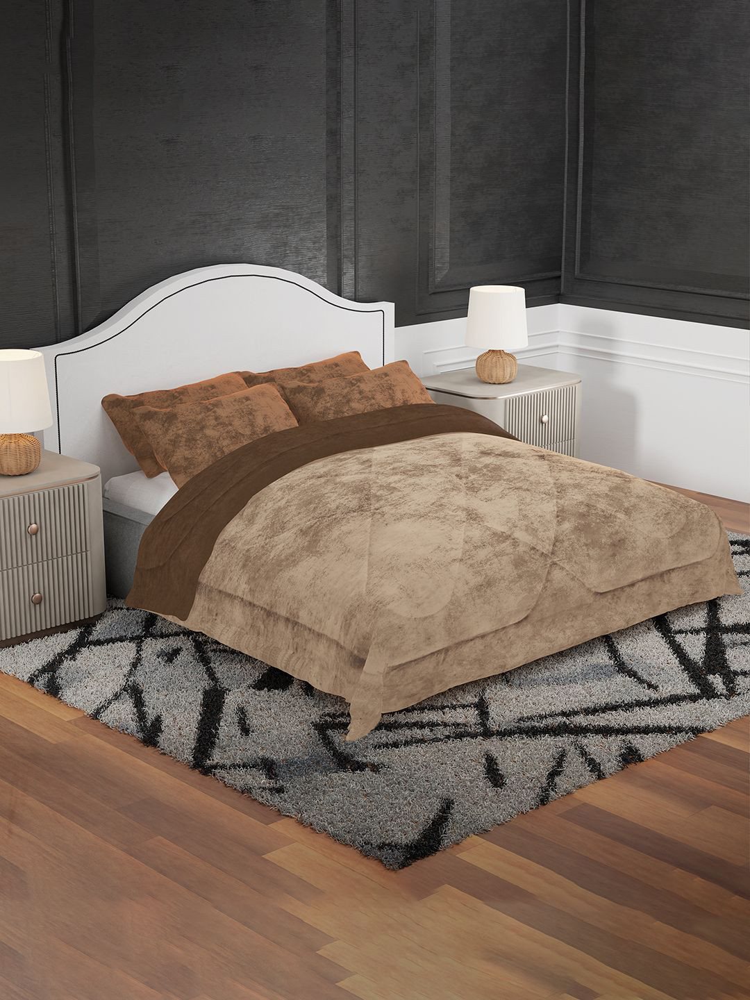 Kuber Industries Brown Heavy Winter 500 GSM Double Bed Comforter