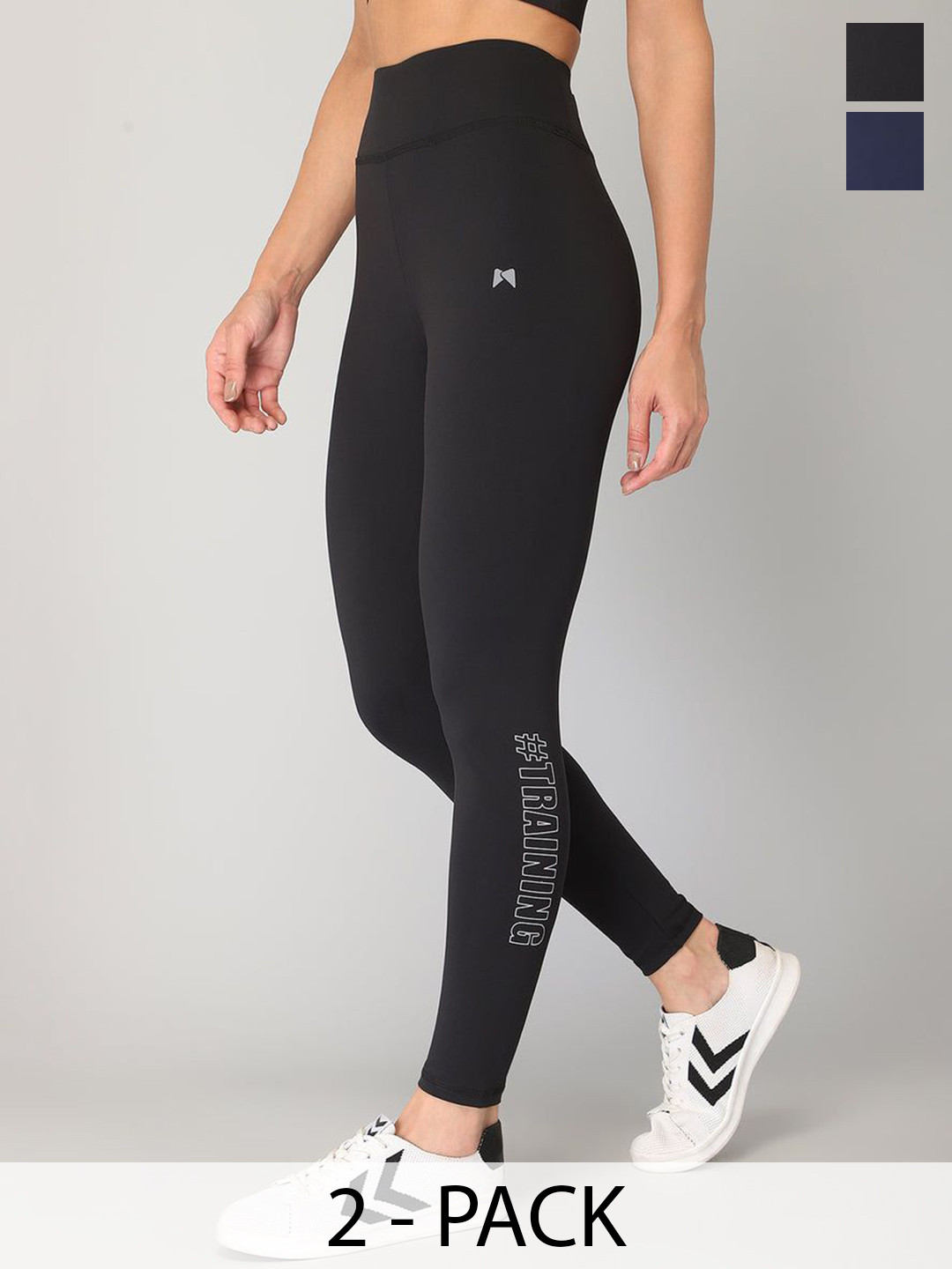 MUSCLE TORQUE Pack Of 2 High-Rise Ankle Length Tights